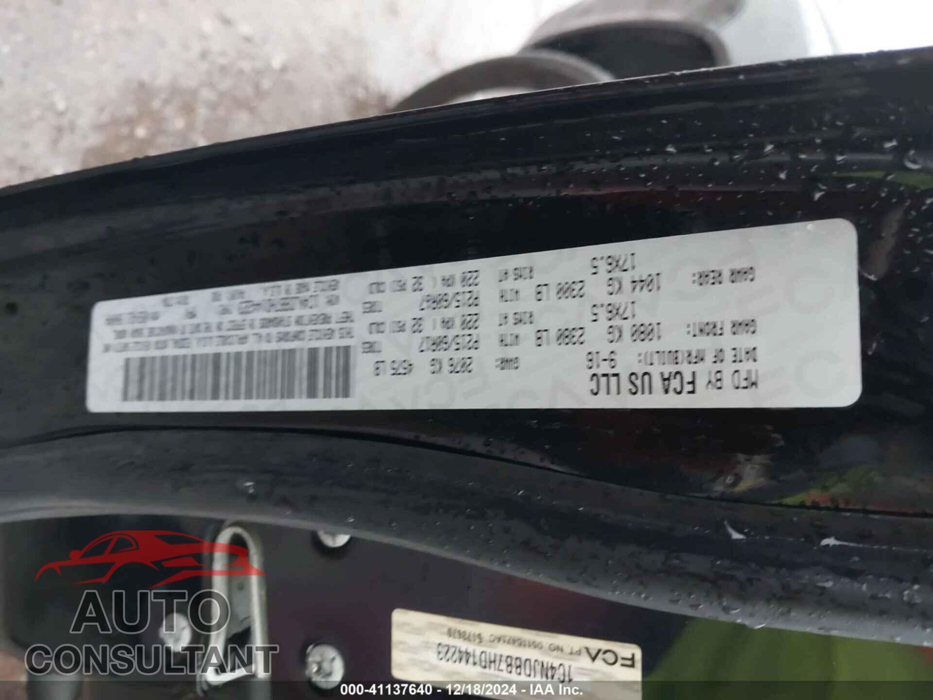 JEEP COMPASS 2017 - 1C4NJDBB7HD144223