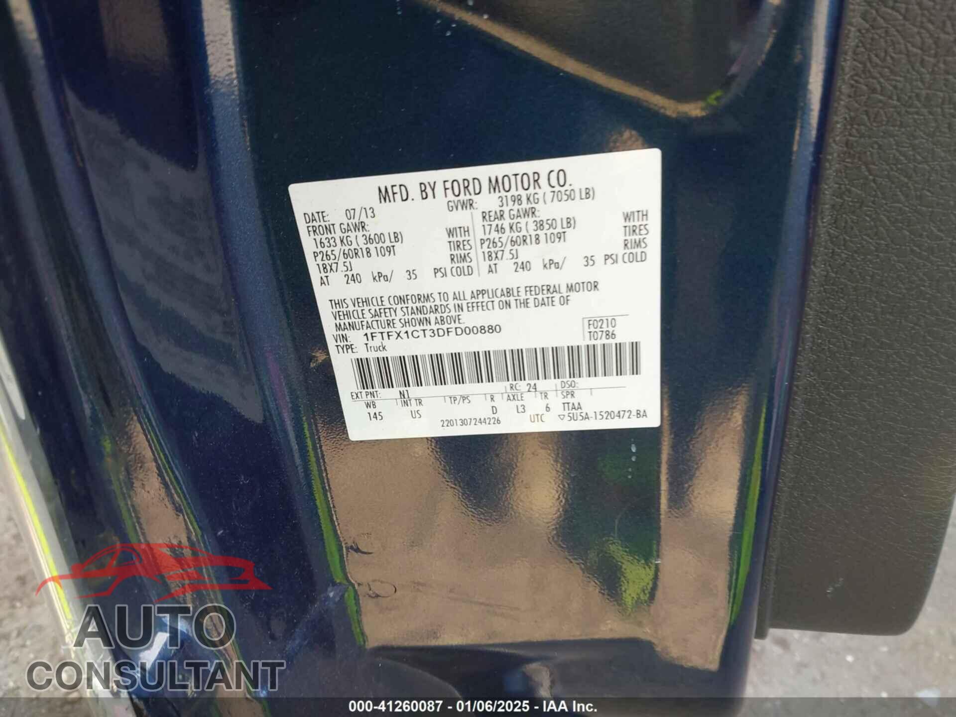 FORD F-150 2013 - 1FTFX1CT3DFD00880