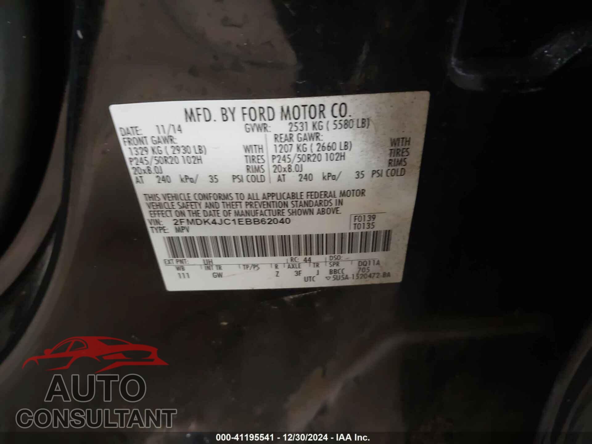 FORD EDGE 2014 - 2FMDK4JC1EBB62040