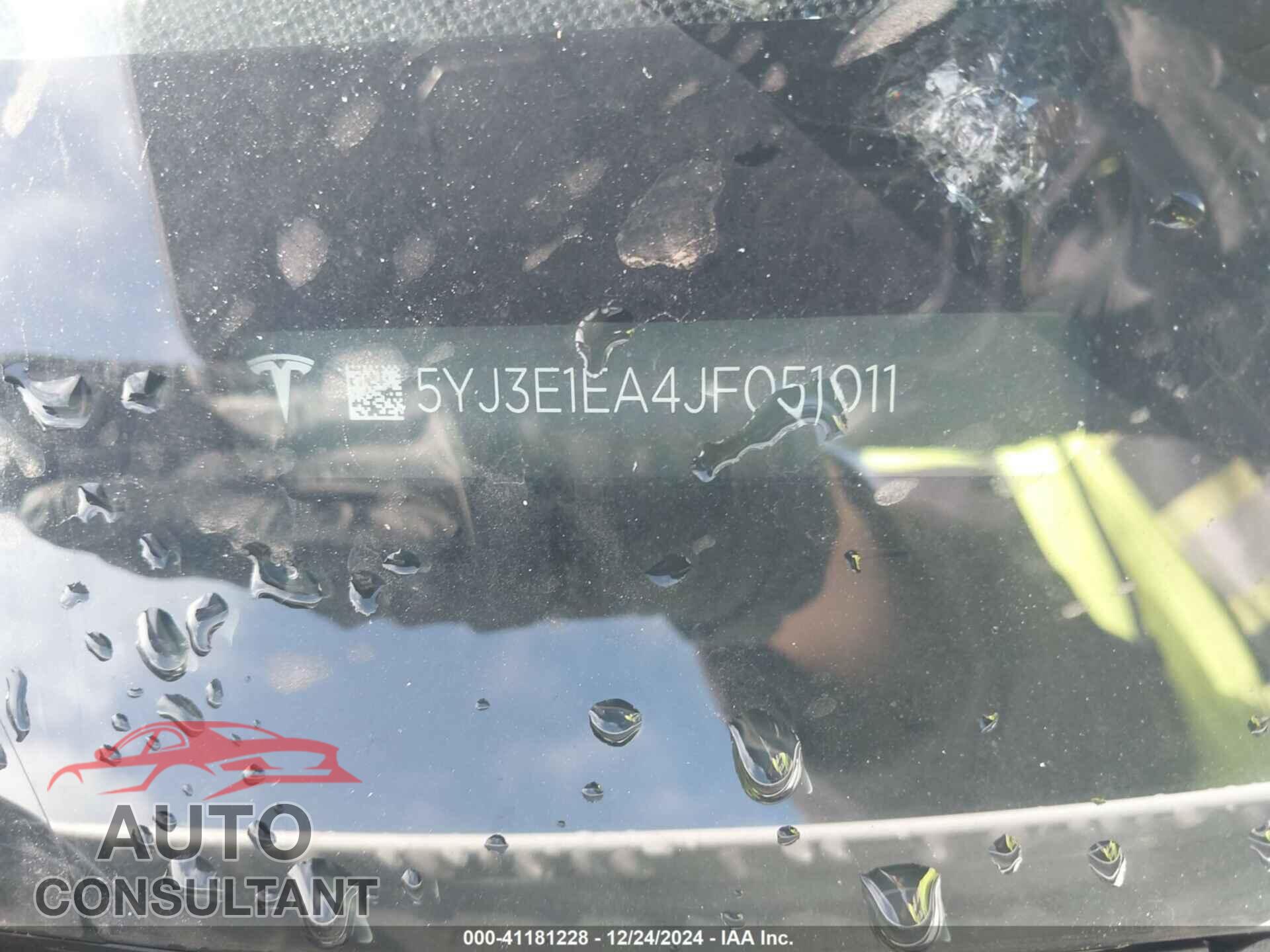 TESLA MODEL 3 2018 - 5YJ3E1EA4JF051011