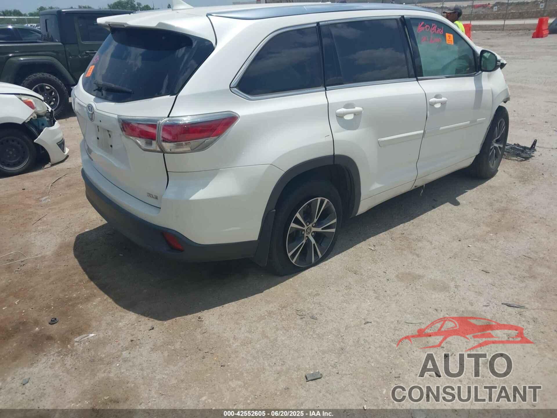 TOYOTA HIGHLANDER 2016 - 5TDKKRFH9GS129284