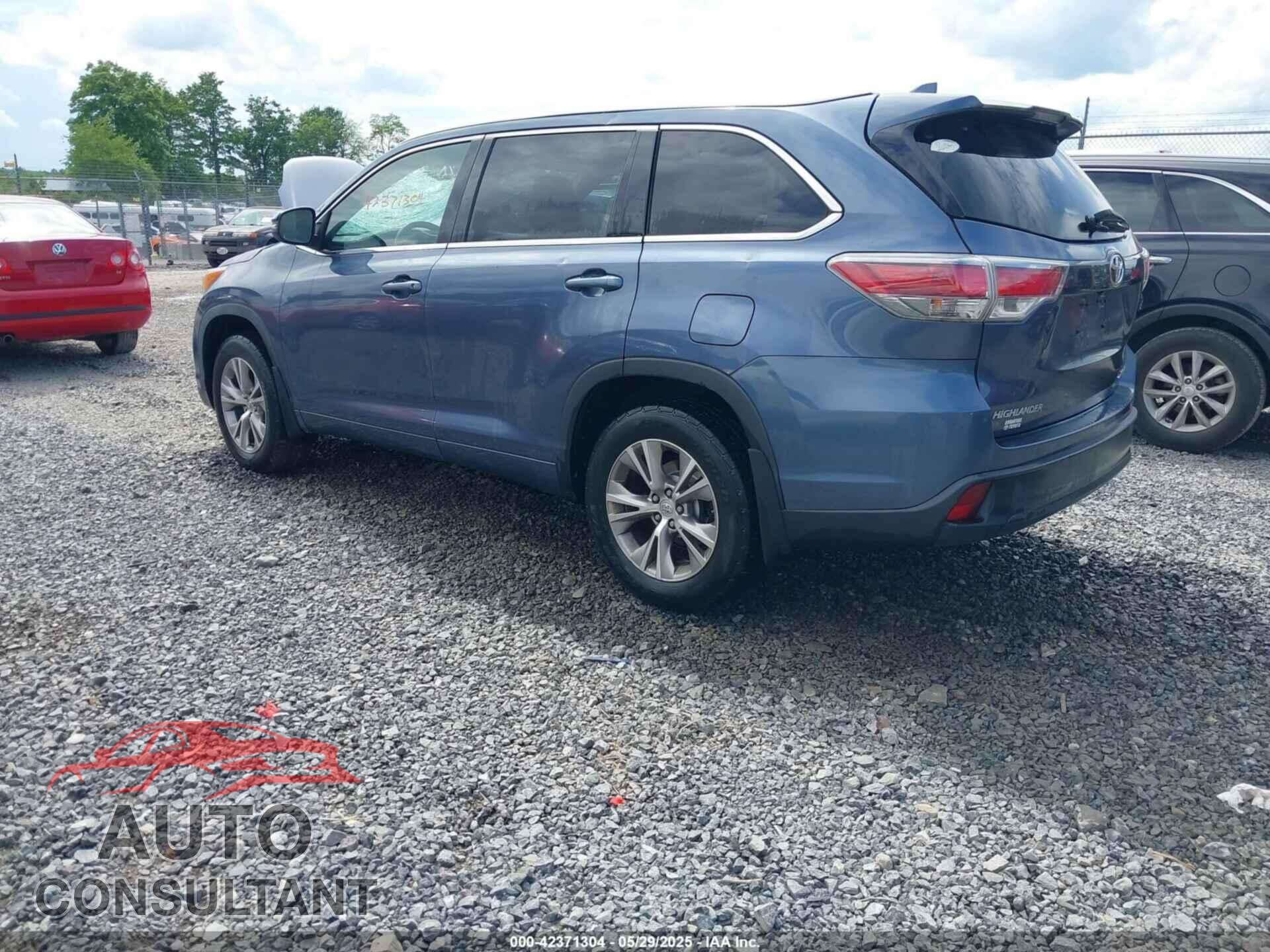 TOYOTA HIGHLANDER 2015 - 5TDJKRFH7FS126717