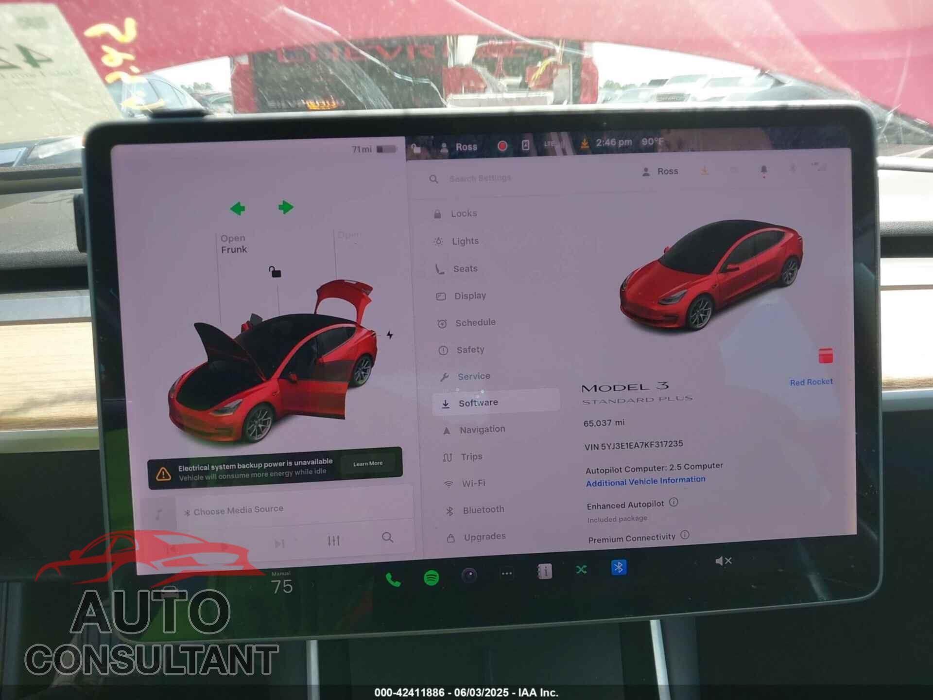 TESLA MODEL 3 2019 - 5YJ3E1EA7KF317235