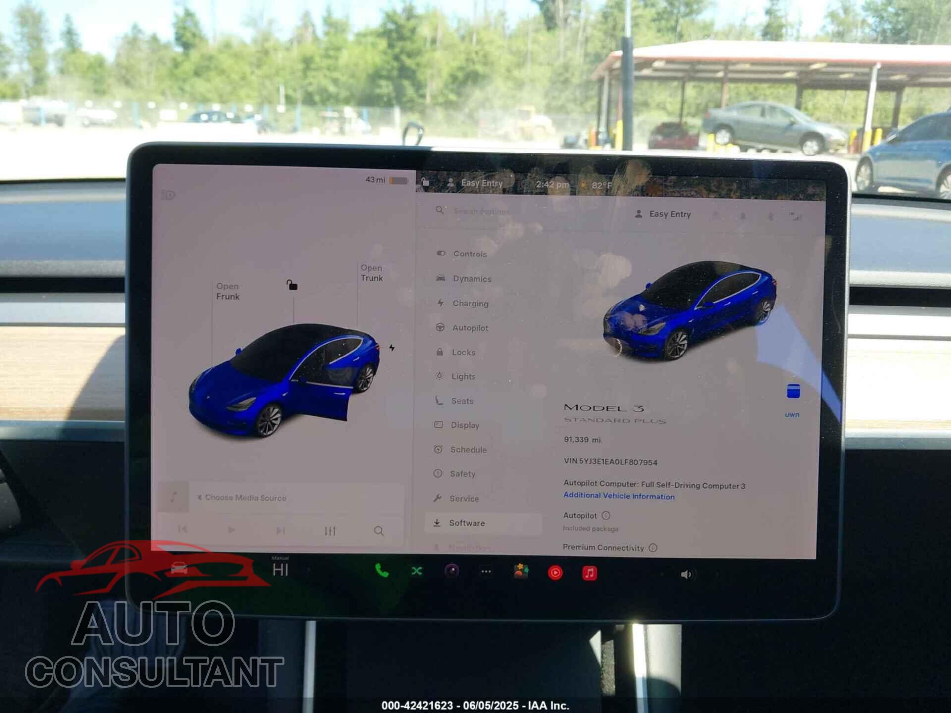TESLA MODEL 3 2020 - 5YJ3E1EA0LF807954