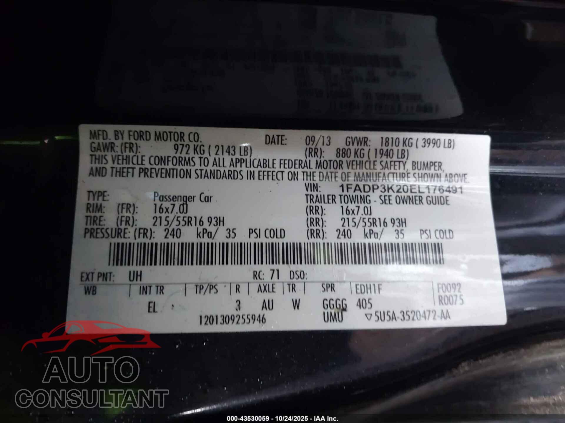 FORD FOCUS 2014 - 1FADP3K20EL176491