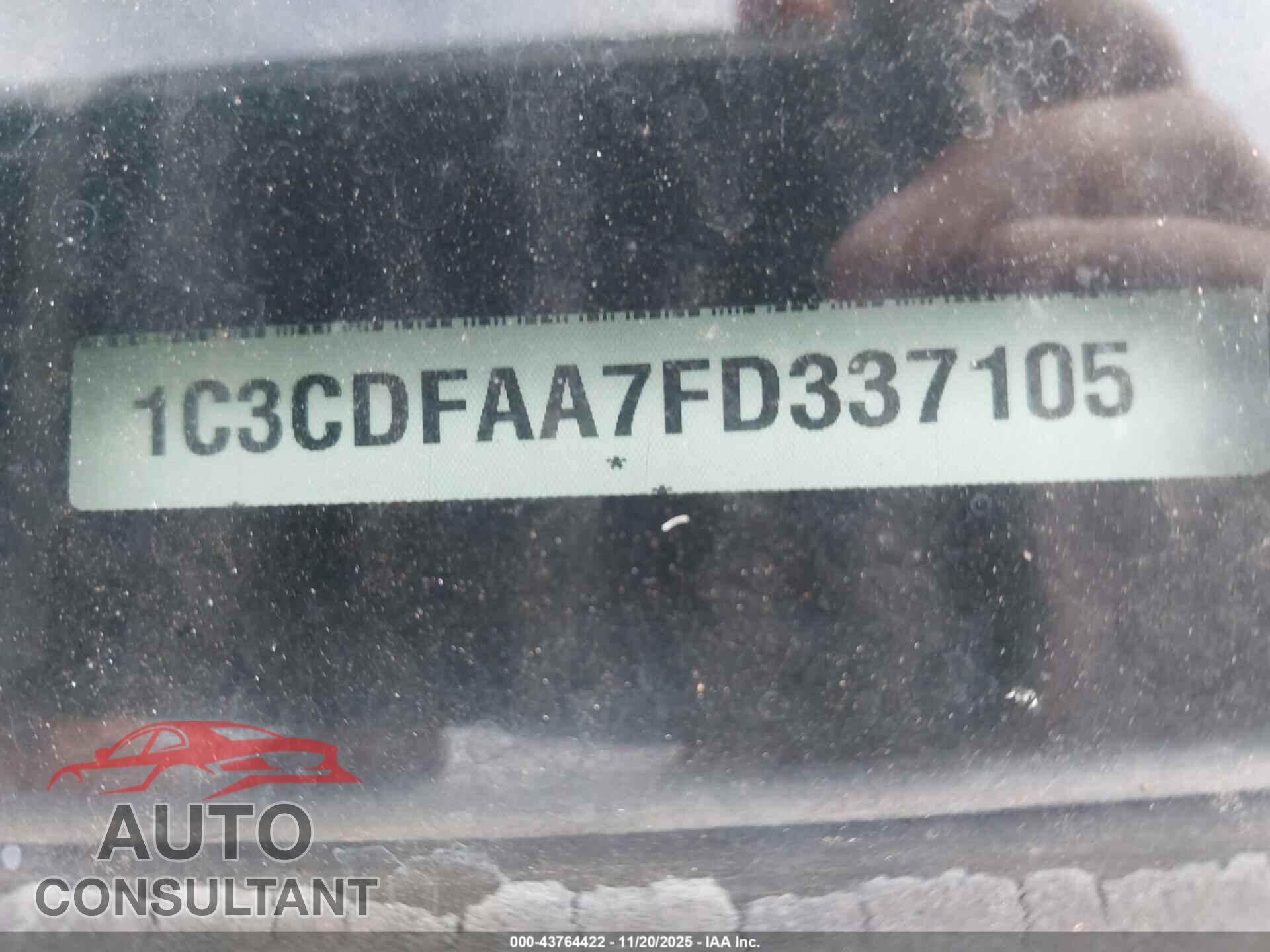DODGE DART 2015 - 1C3CDFAA7FD337105