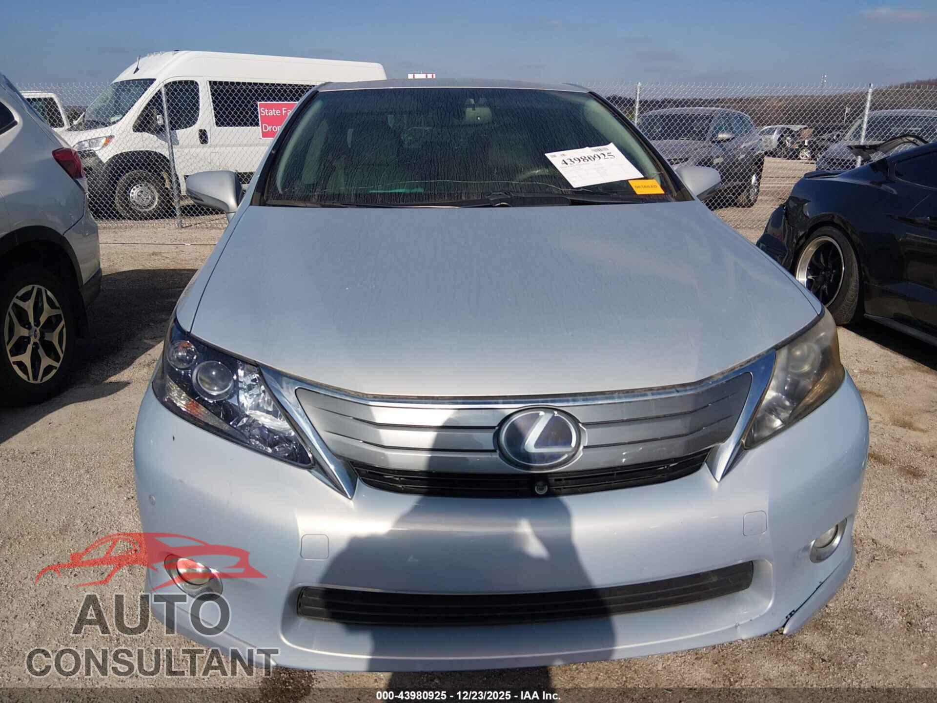 LEXUS HS 250H 2010 - JTHBB1BA9A2002008