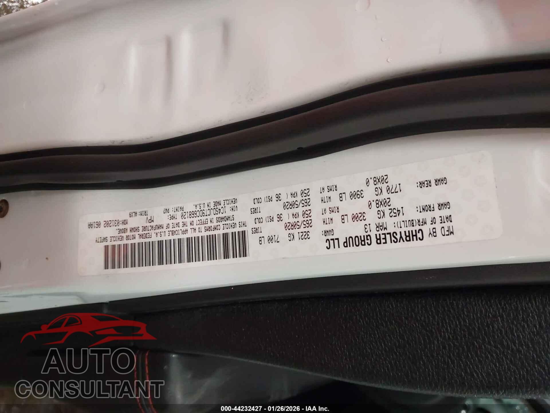 DODGE DURANGO 2013 - 1C4SDJCT9DC668120