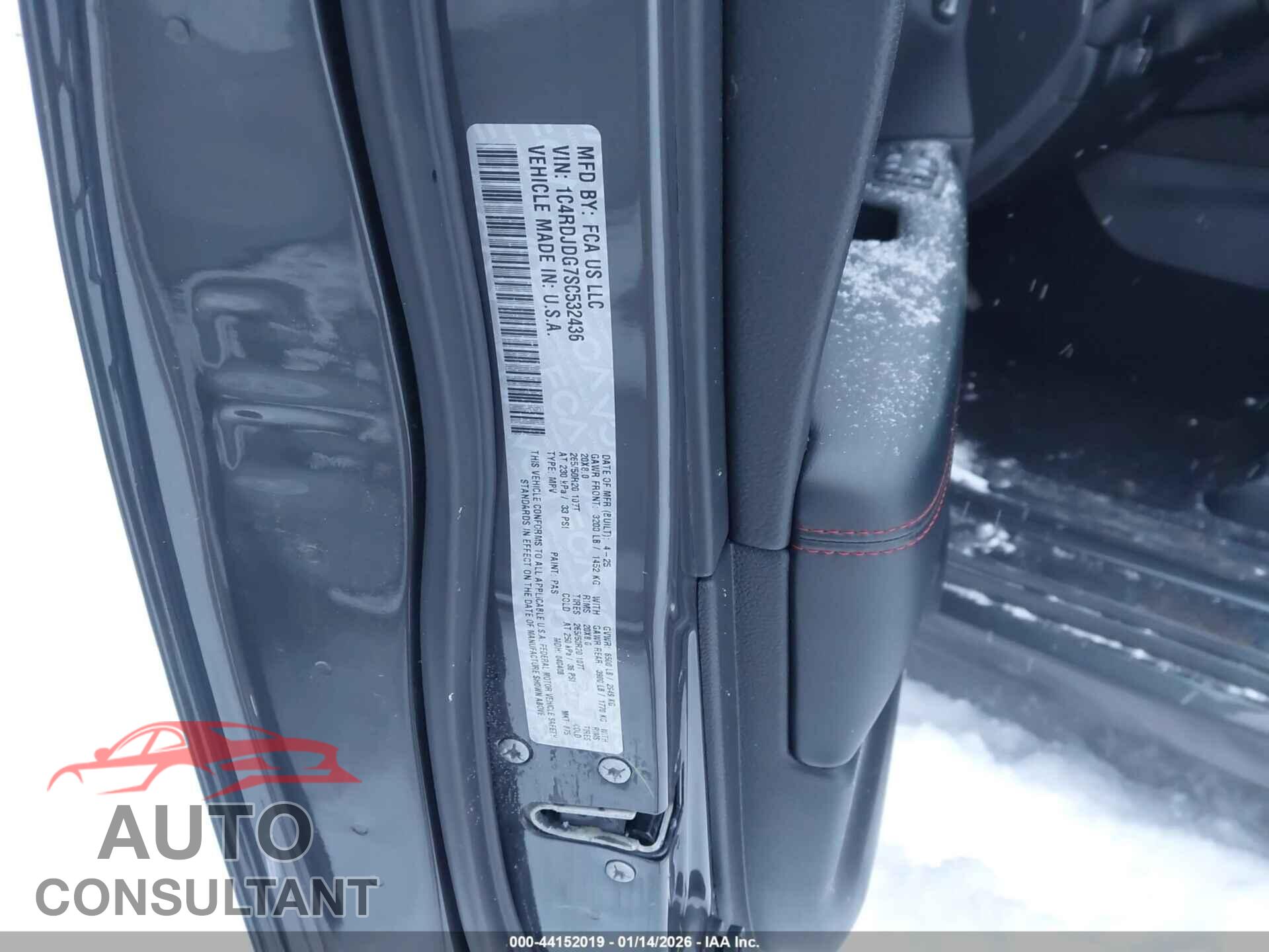 DODGE DURANGO 2025 - 1C4RDJDG7SC532436