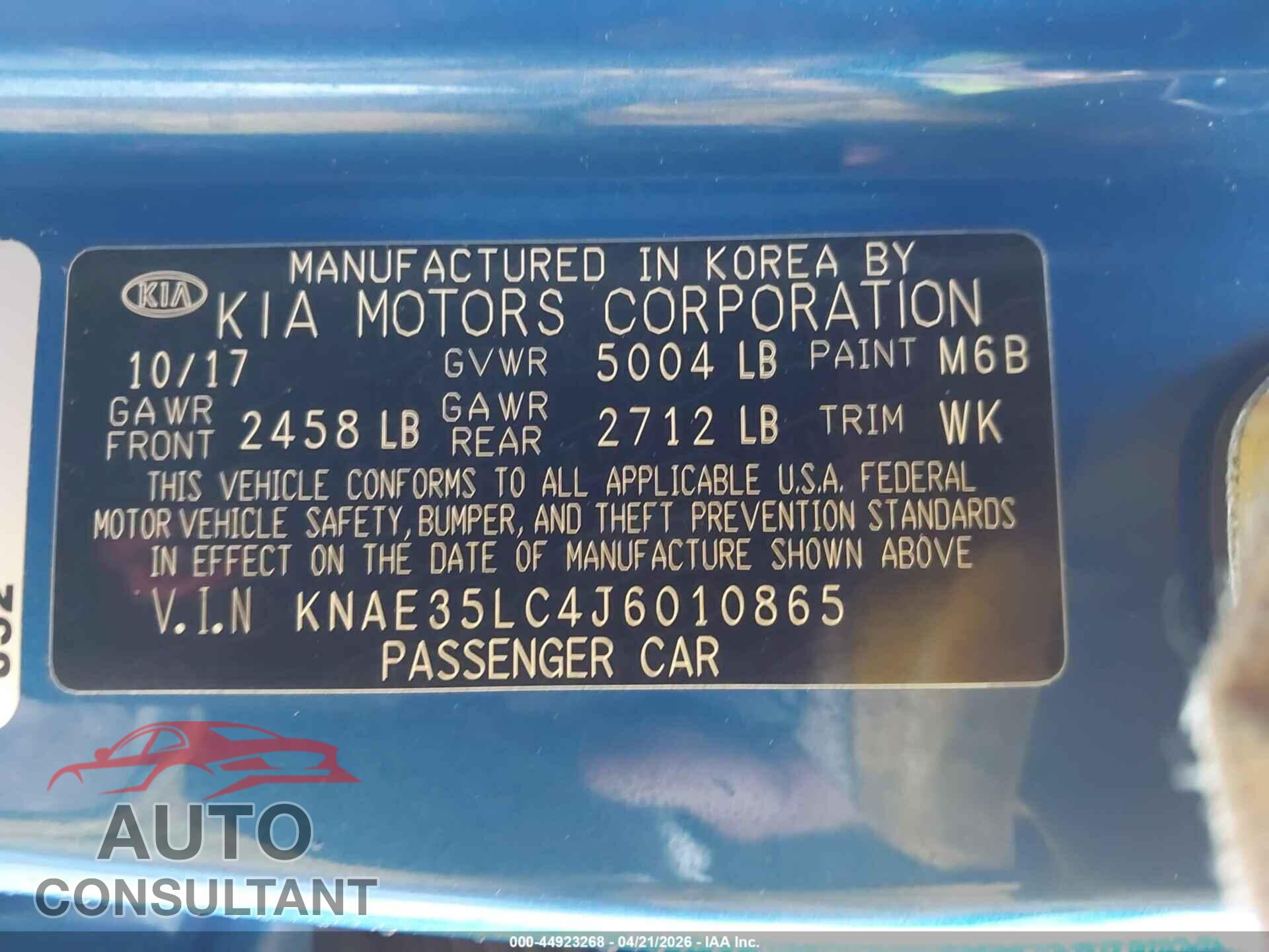 KIA STINGER 2018 - KNAE35LC4J6010865