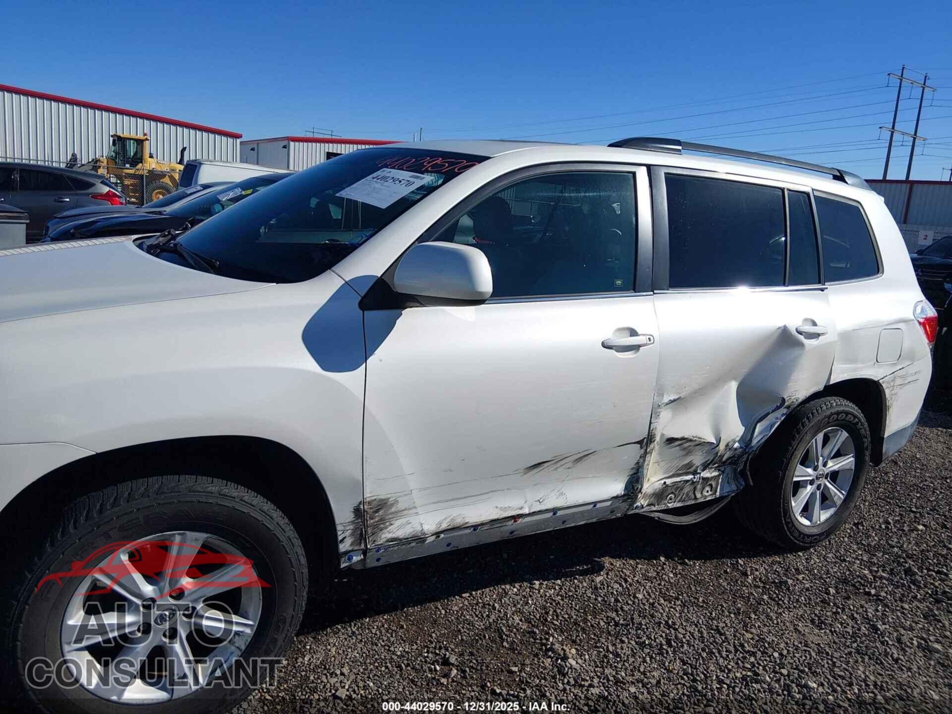 TOYOTA HIGHLANDER 2011 - 5TDZK3EH1BS038502