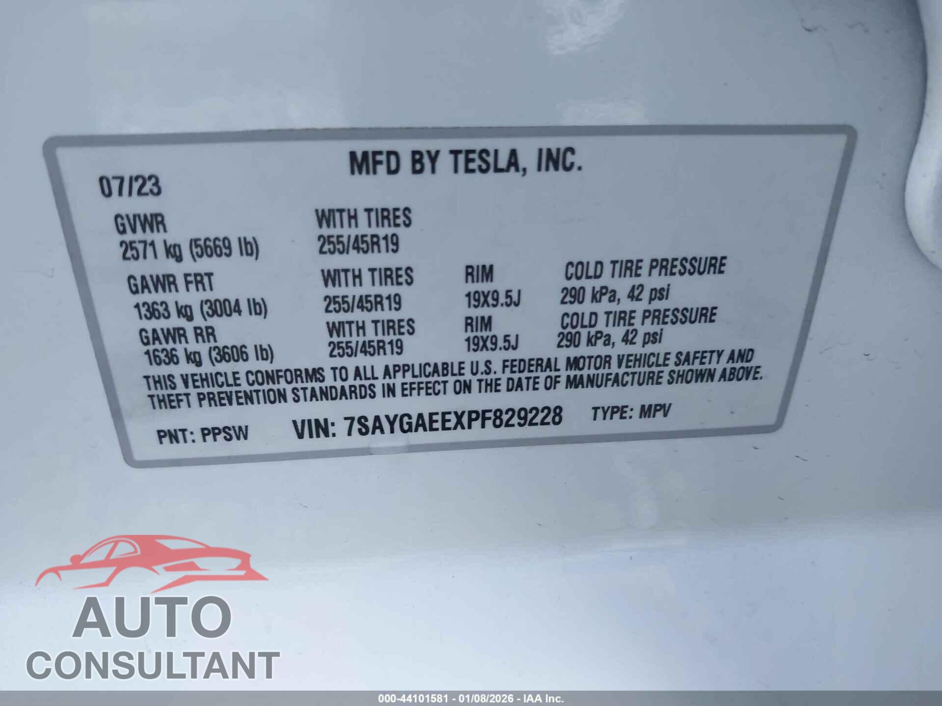 TESLA MODEL Y 2023 - 7SAYGAEEXPF829228