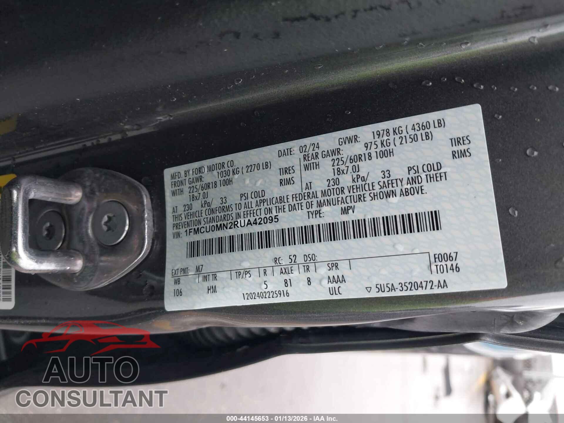 FORD ESCAPE 2024 - 1FMCU0MN2RUA42095