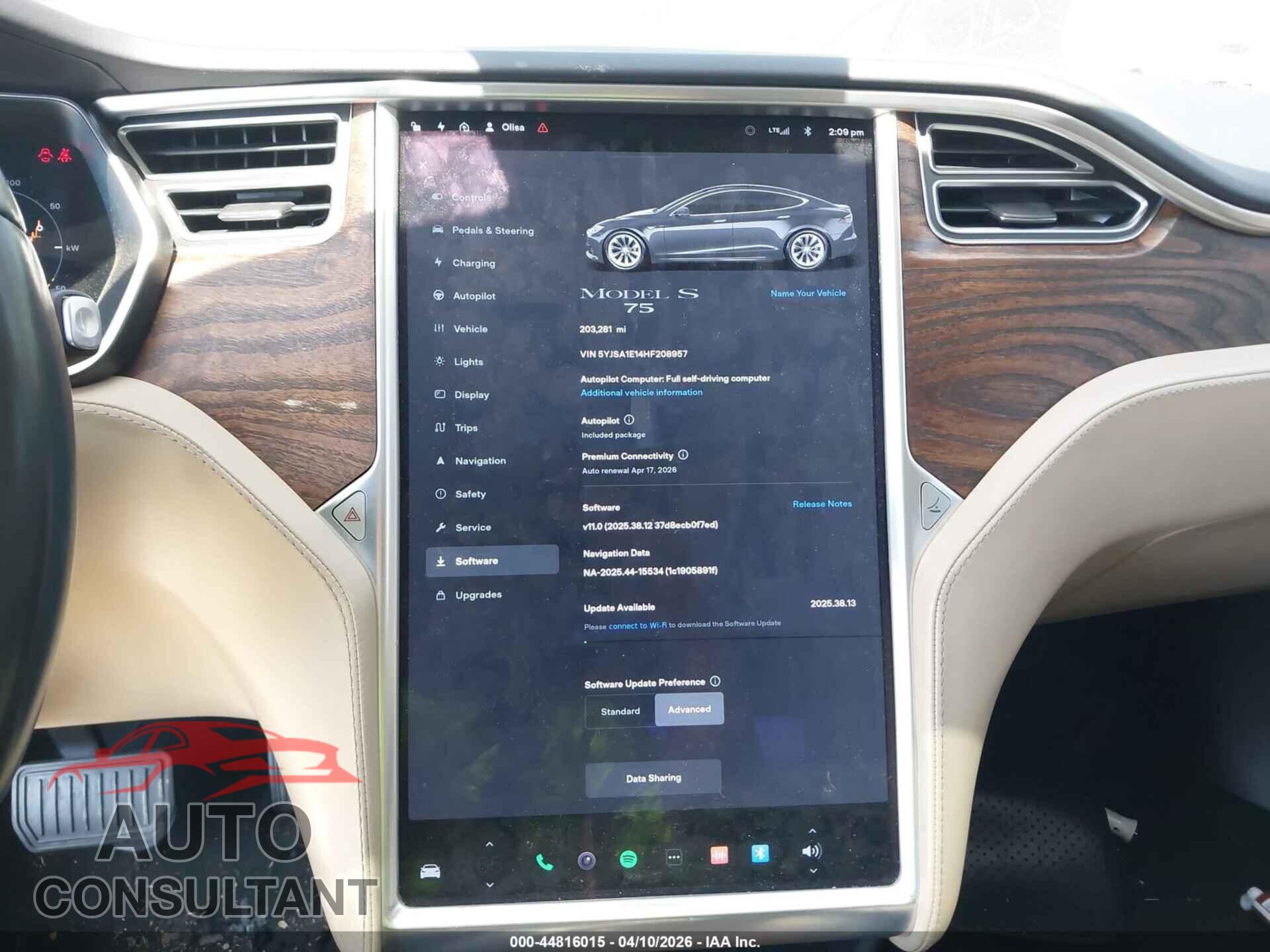 TESLA MODEL S 2017 - 5YJSA1E14HF208957
