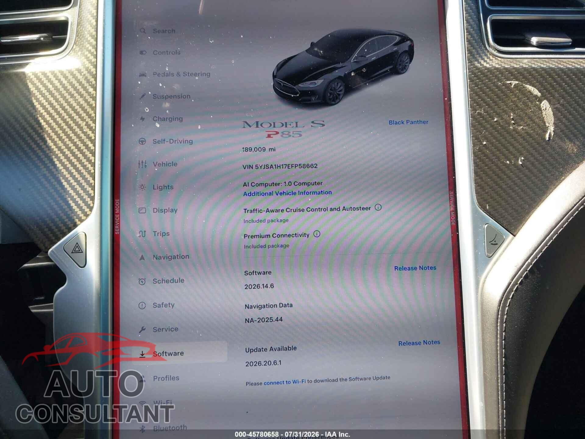 TESLA MODEL S 2014 - 5YJSA1H17EFP58662