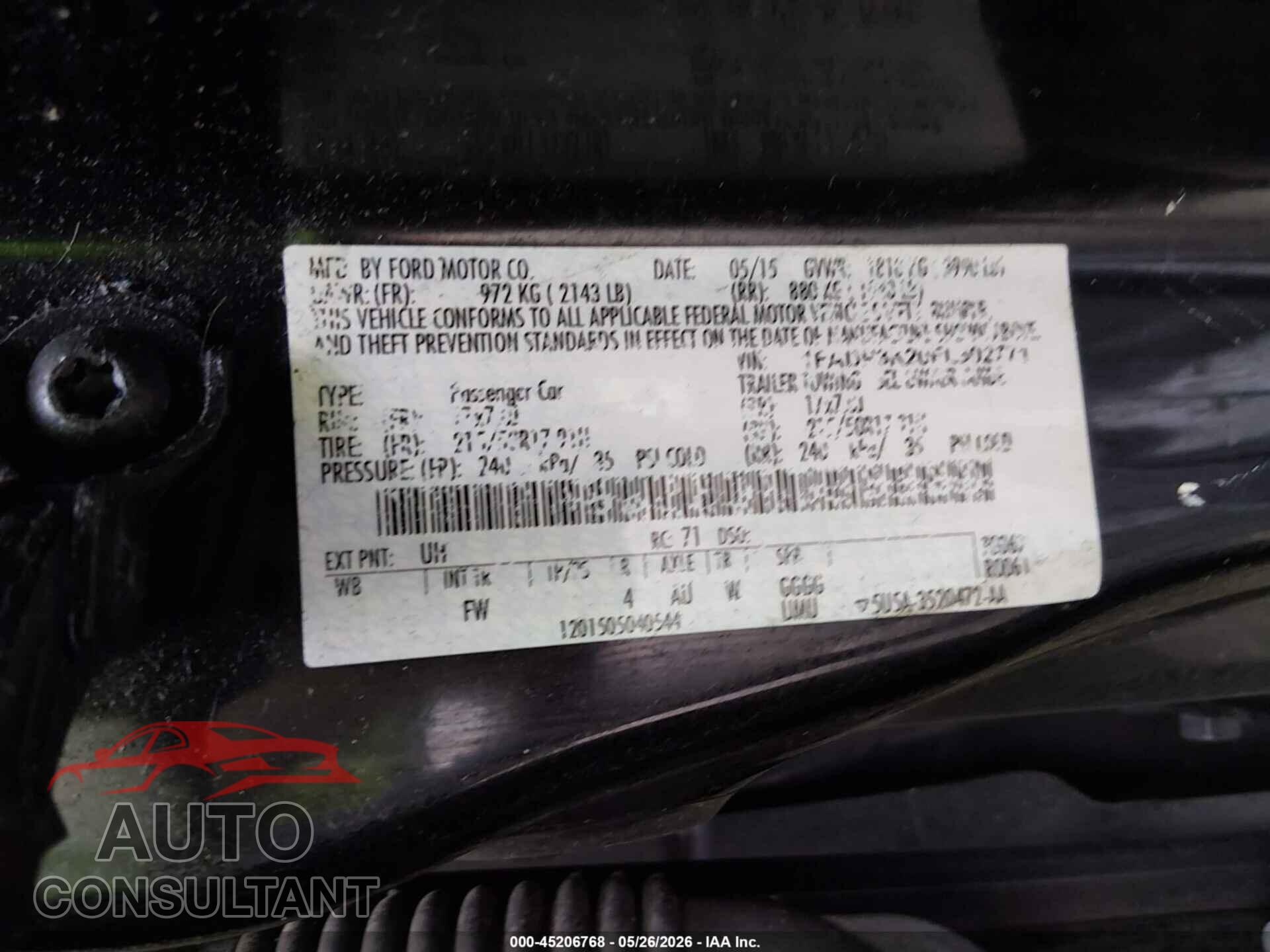 FORD FOCUS 2015 - 1FADP3K20FL302771