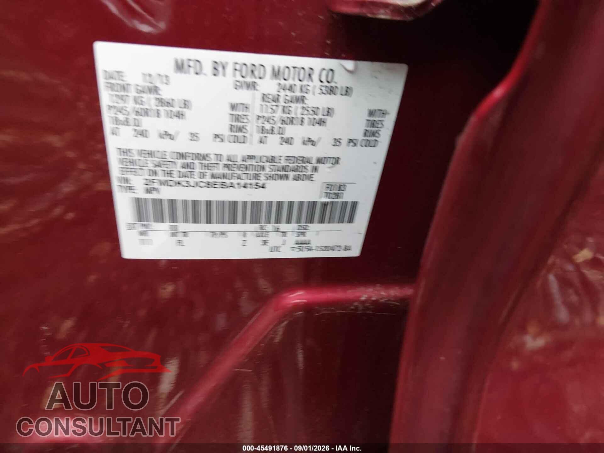 FORD EDGE 2014 - 2FMDK3JC8EBA14154