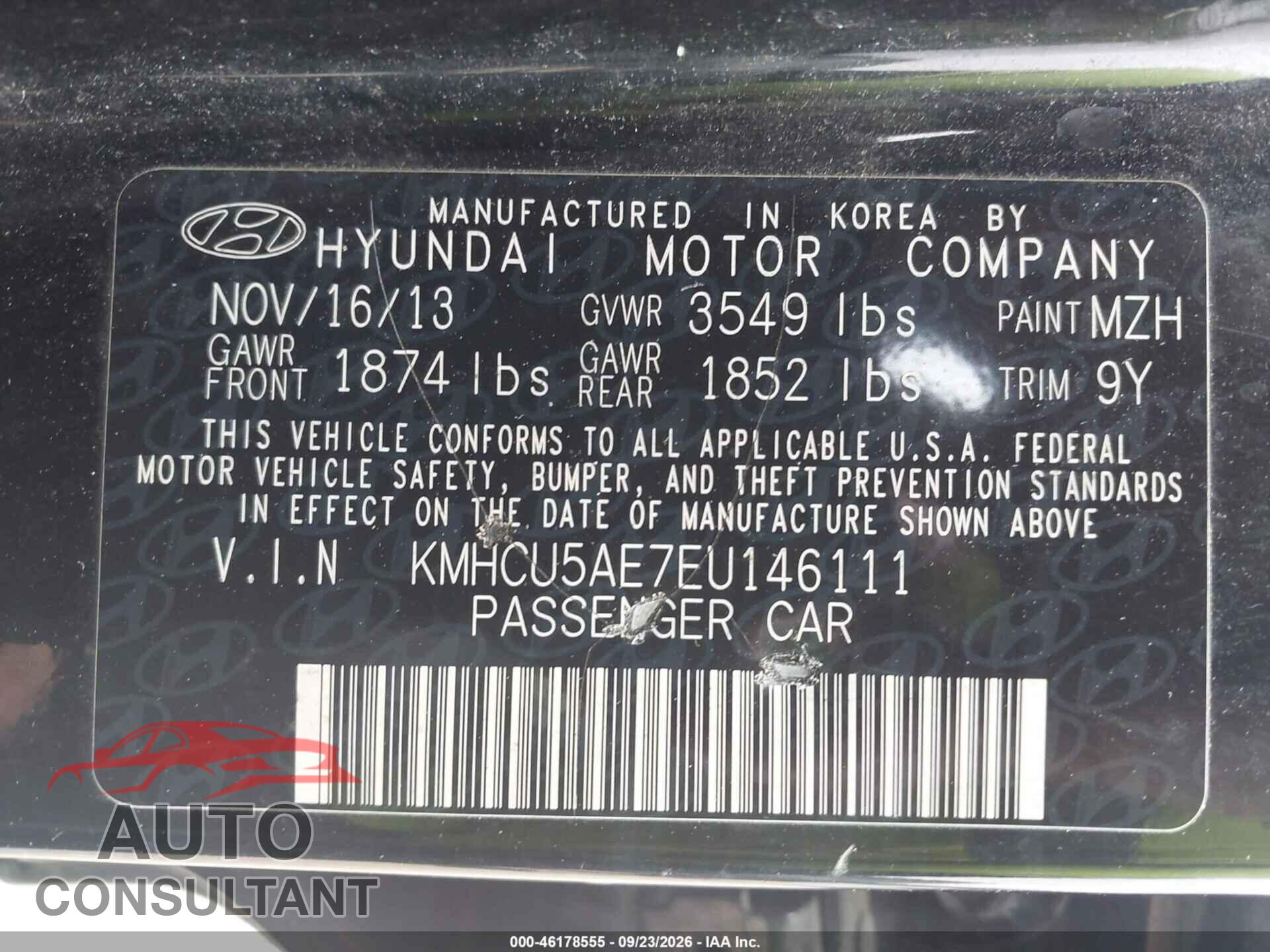 HYUNDAI ACCENT 2014 - KMHCU5AE7EU146111
