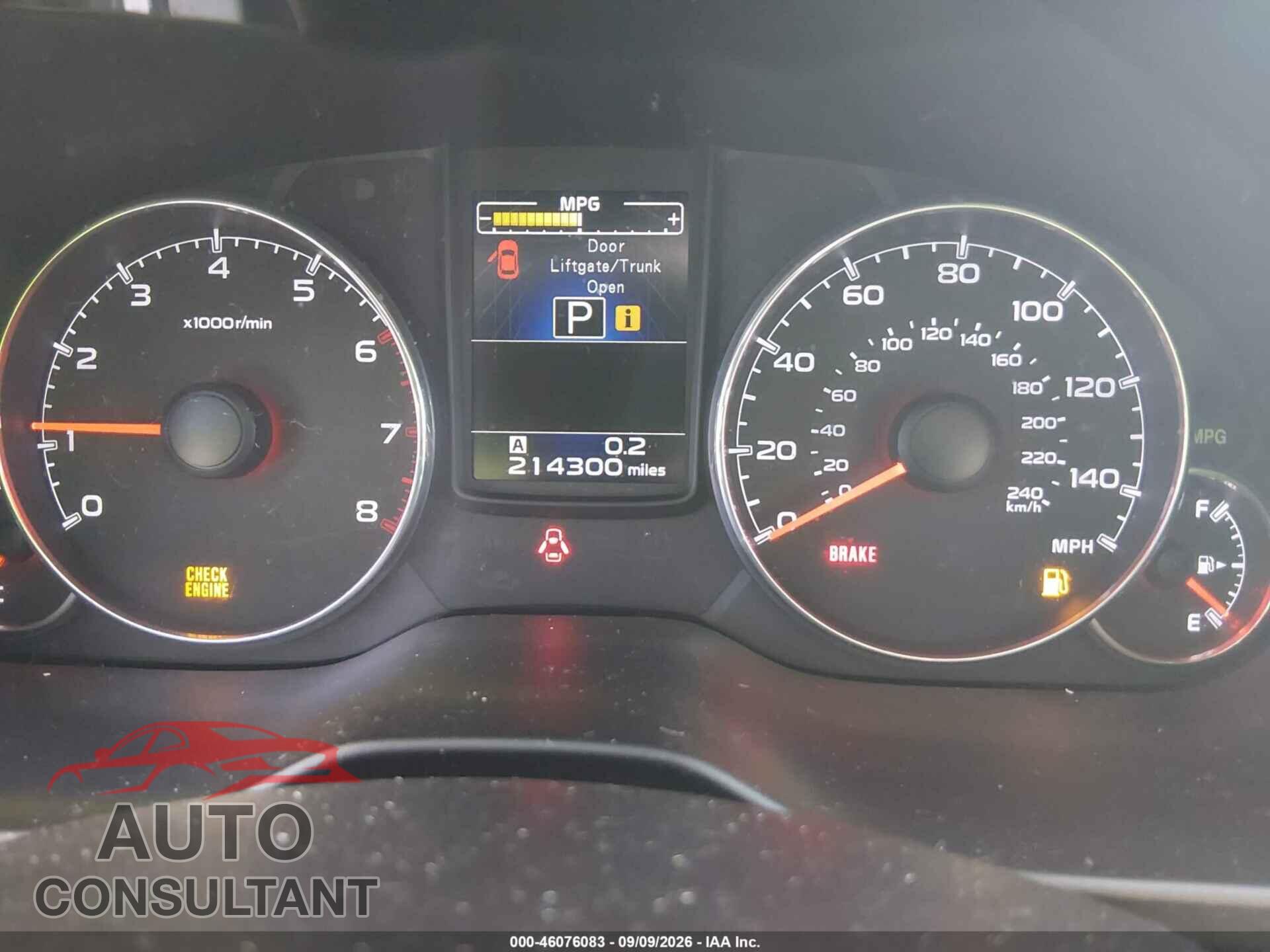 SUBARU OUTBACK 2014 - 4S4BRBLC0E3301594