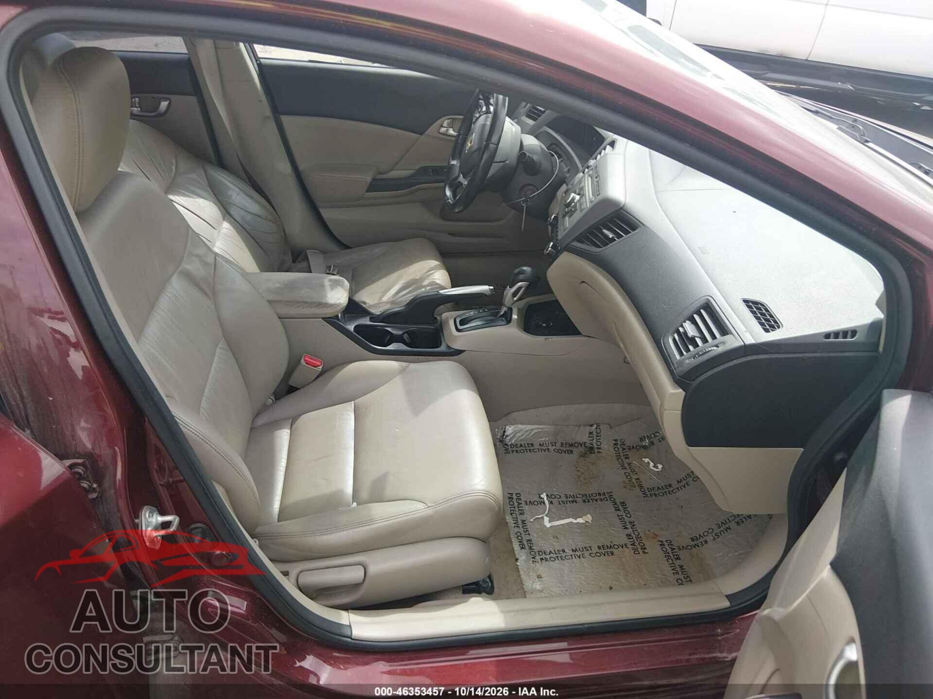 HONDA CIVIC 2012 - 19XFB2F96CE329352