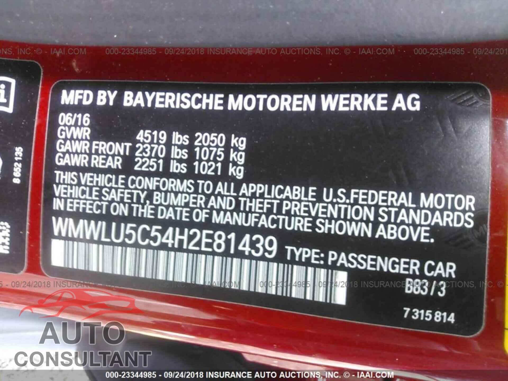 Mini Cooper 2017 - WMWLU5C54H2E81439