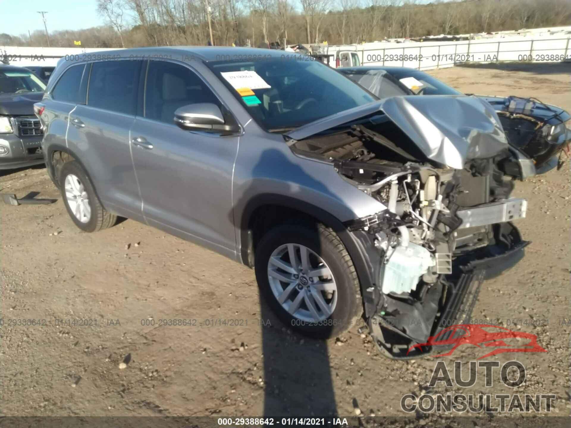 TOYOTA HIGHLANDER 2016 - 5TDZARFH7GS022901