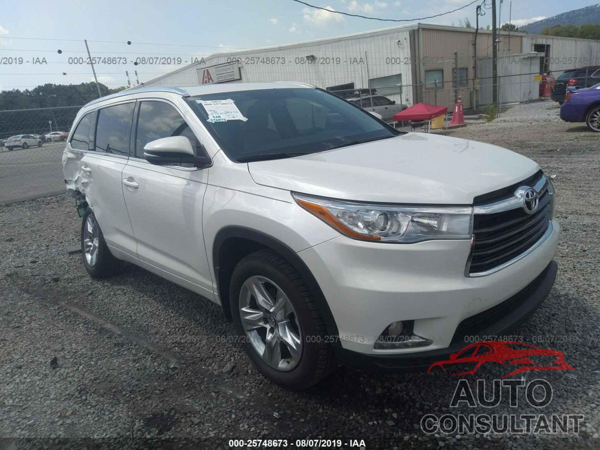 TOYOTA HIGHLANDER 2016 - 5TDDKRFH3GS343826