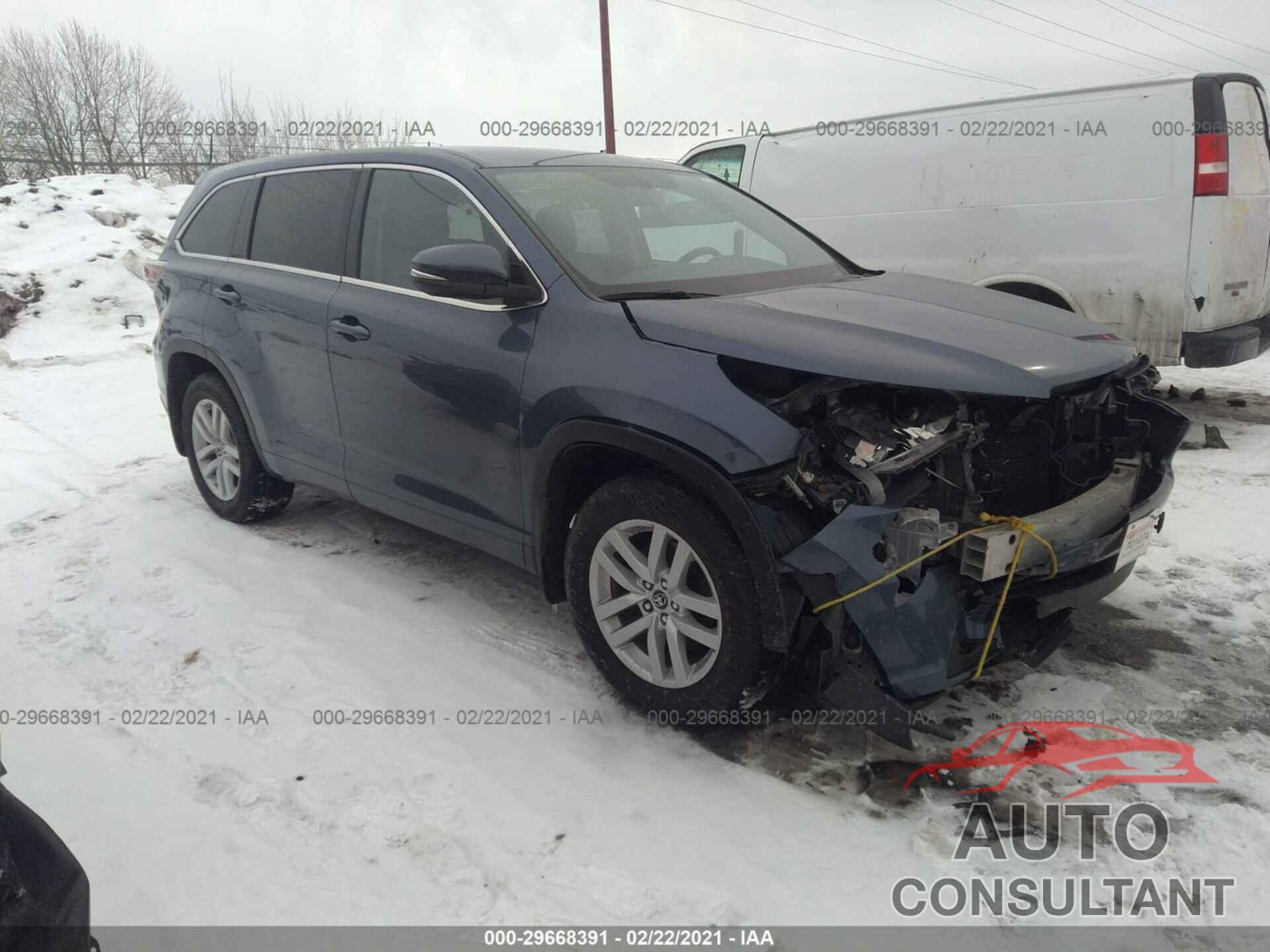 TOYOTA HIGHLANDER 2016 - 5TDBKRFHXGS318901