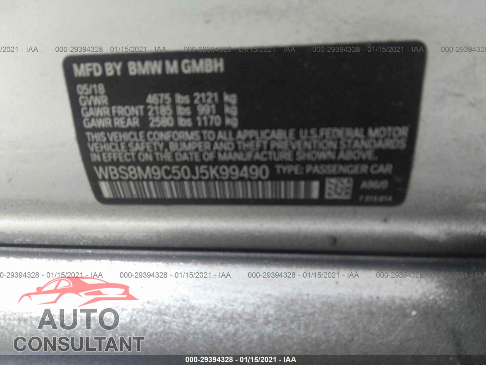 BMW M3 2018 - WBS8M9C50J5K99490