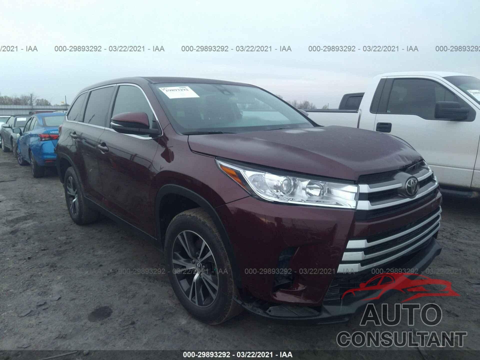TOYOTA HIGHLANDER 2019 - 5TDZARFH3KS056598