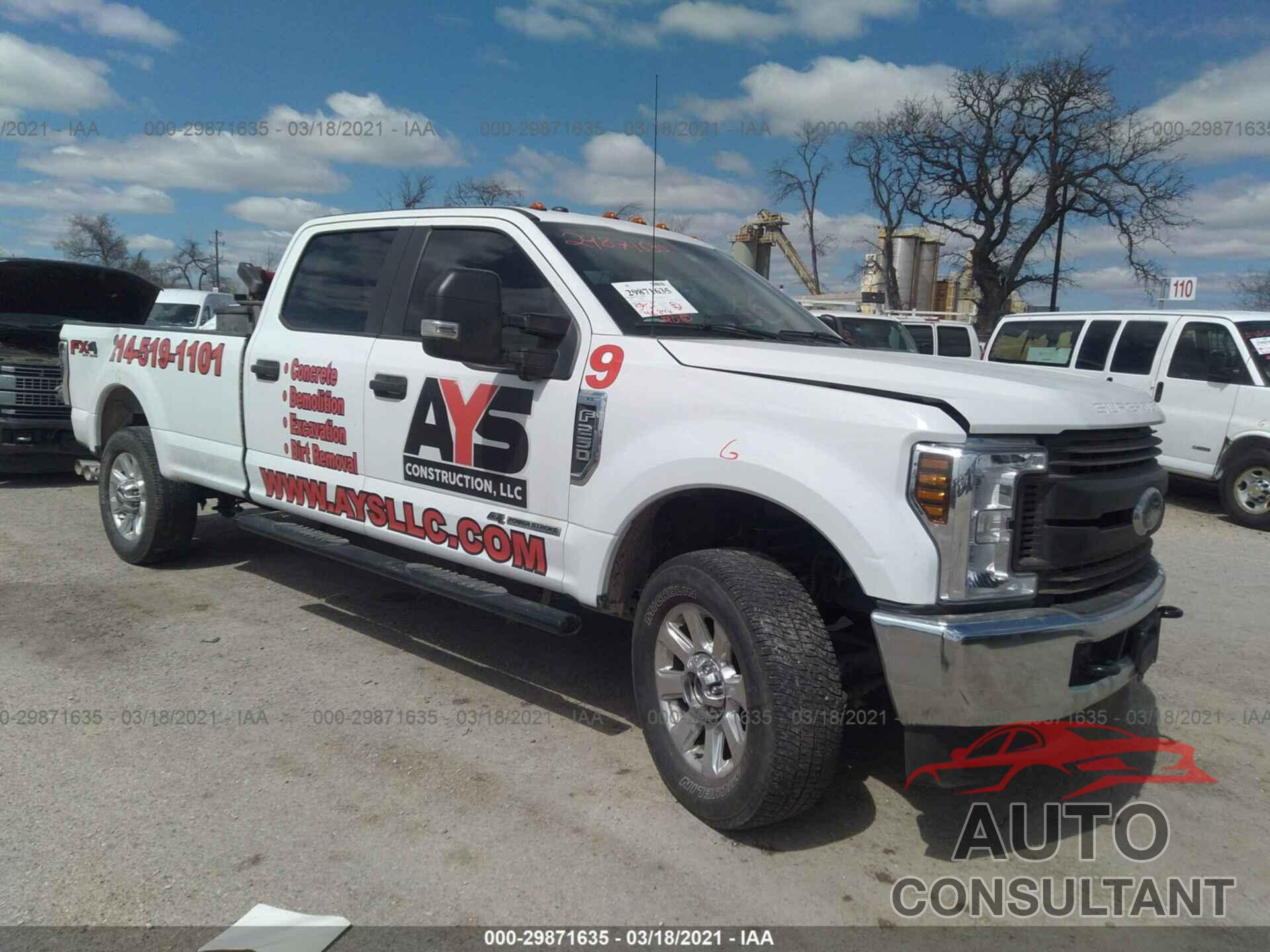 FORD SUPER DUTY F-250 SRW 2019 - 1FT7W2BT0KEE67778