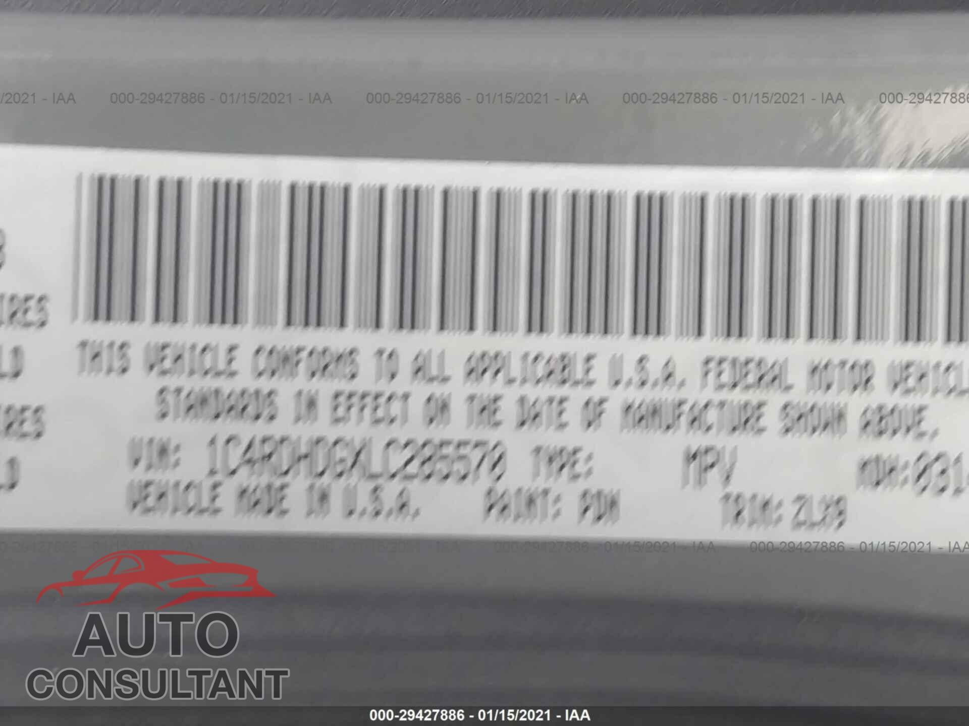 DODGE DURANGO 2020 - 1C4RDHDGXLC285570