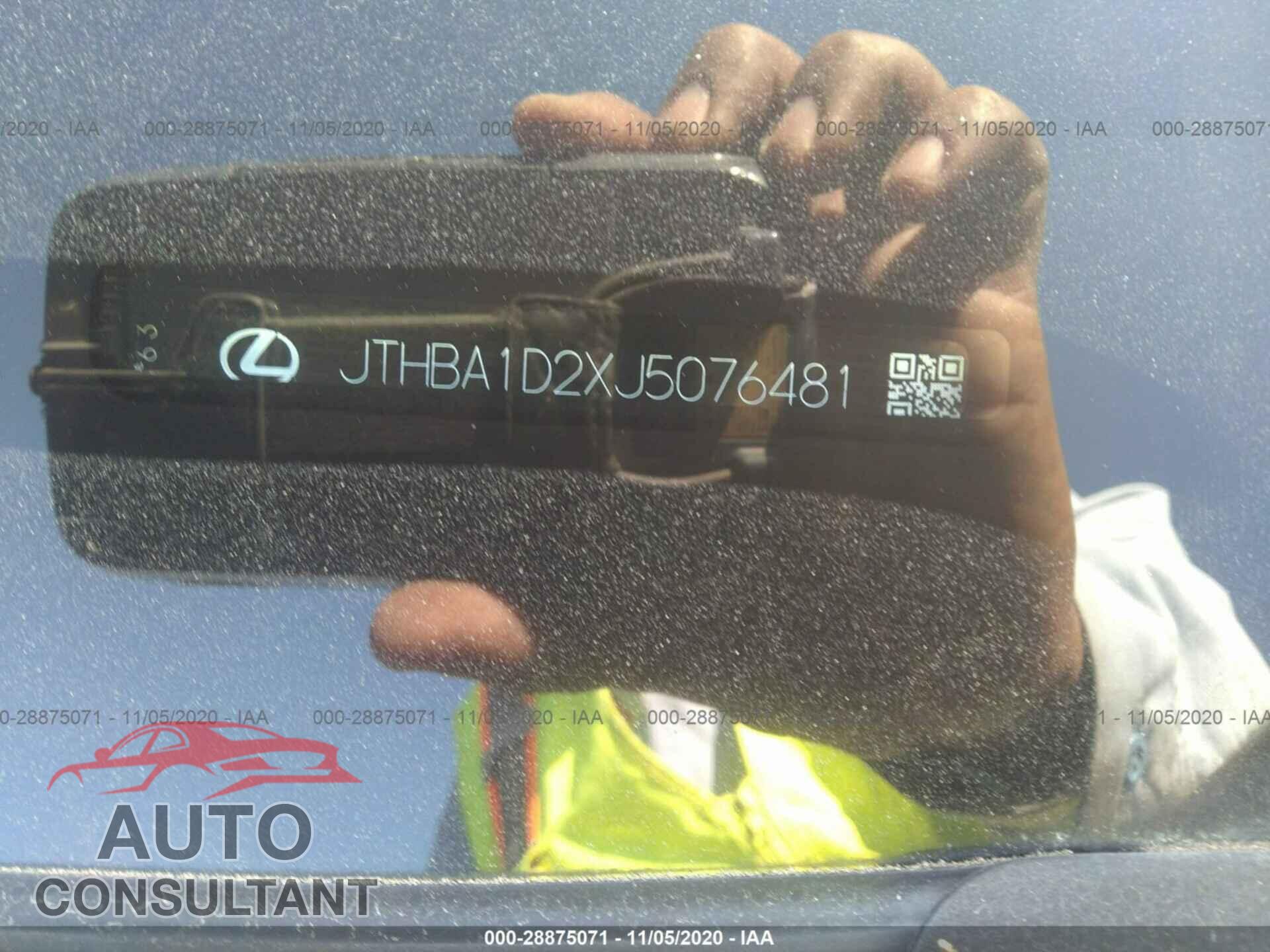 LEXUS IS 2018 - JTHBA1D2XJ5076481