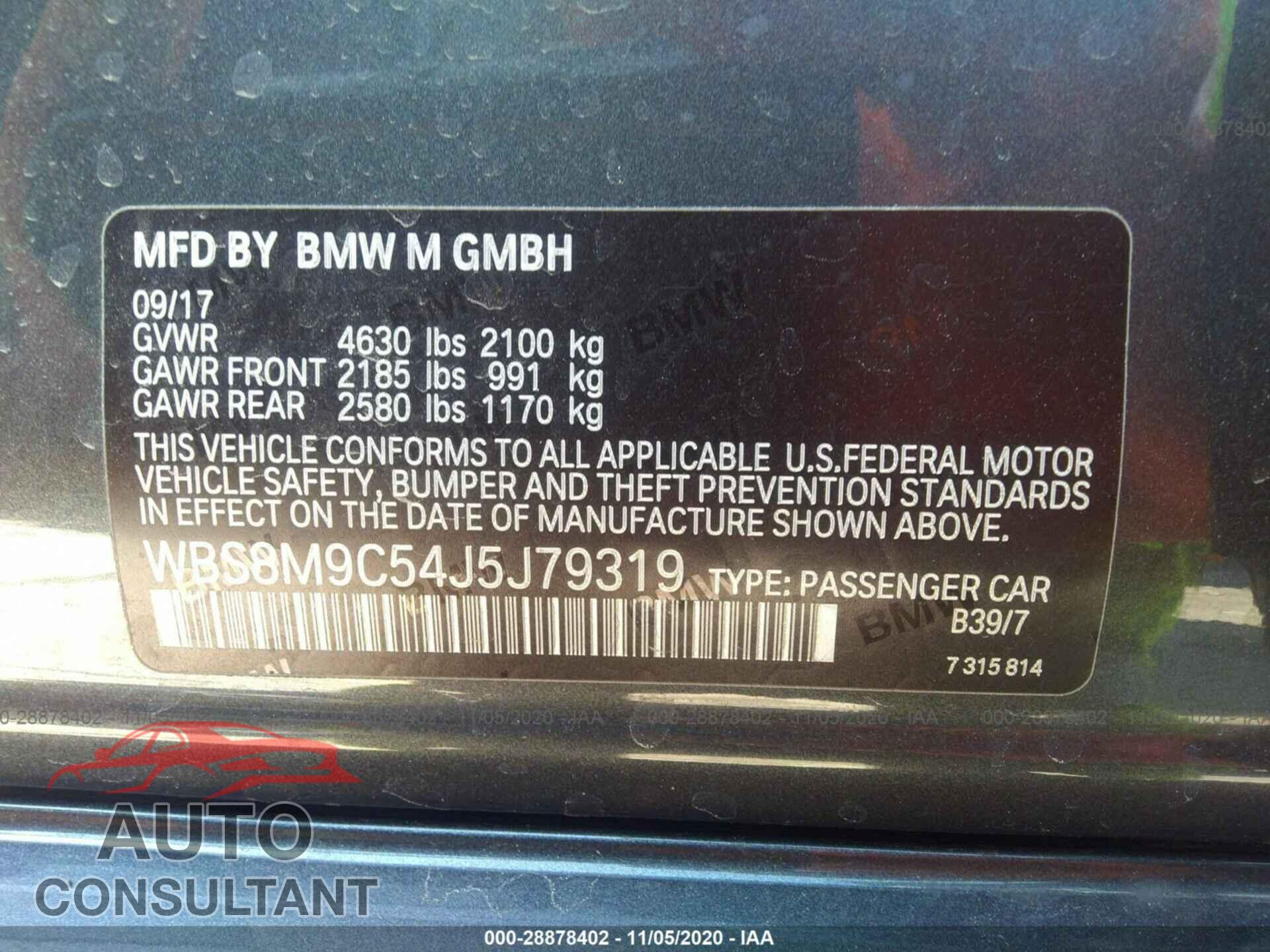 BMW M3 2018 - WBS8M9C54J5J79319