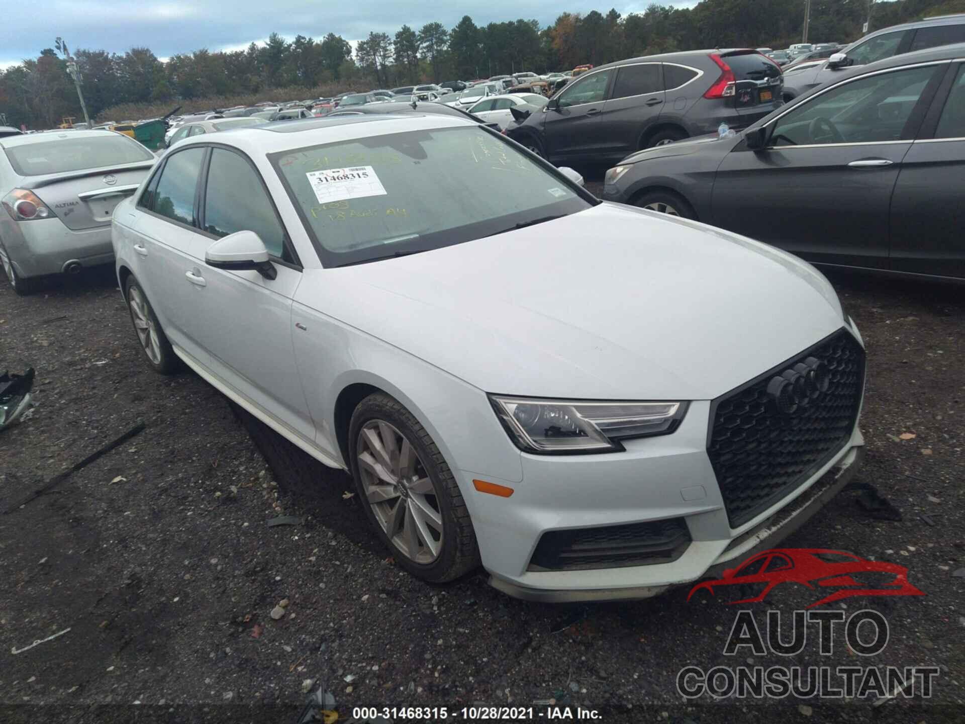 AUDI A4 2018 - WAUDNAF4XJN016372