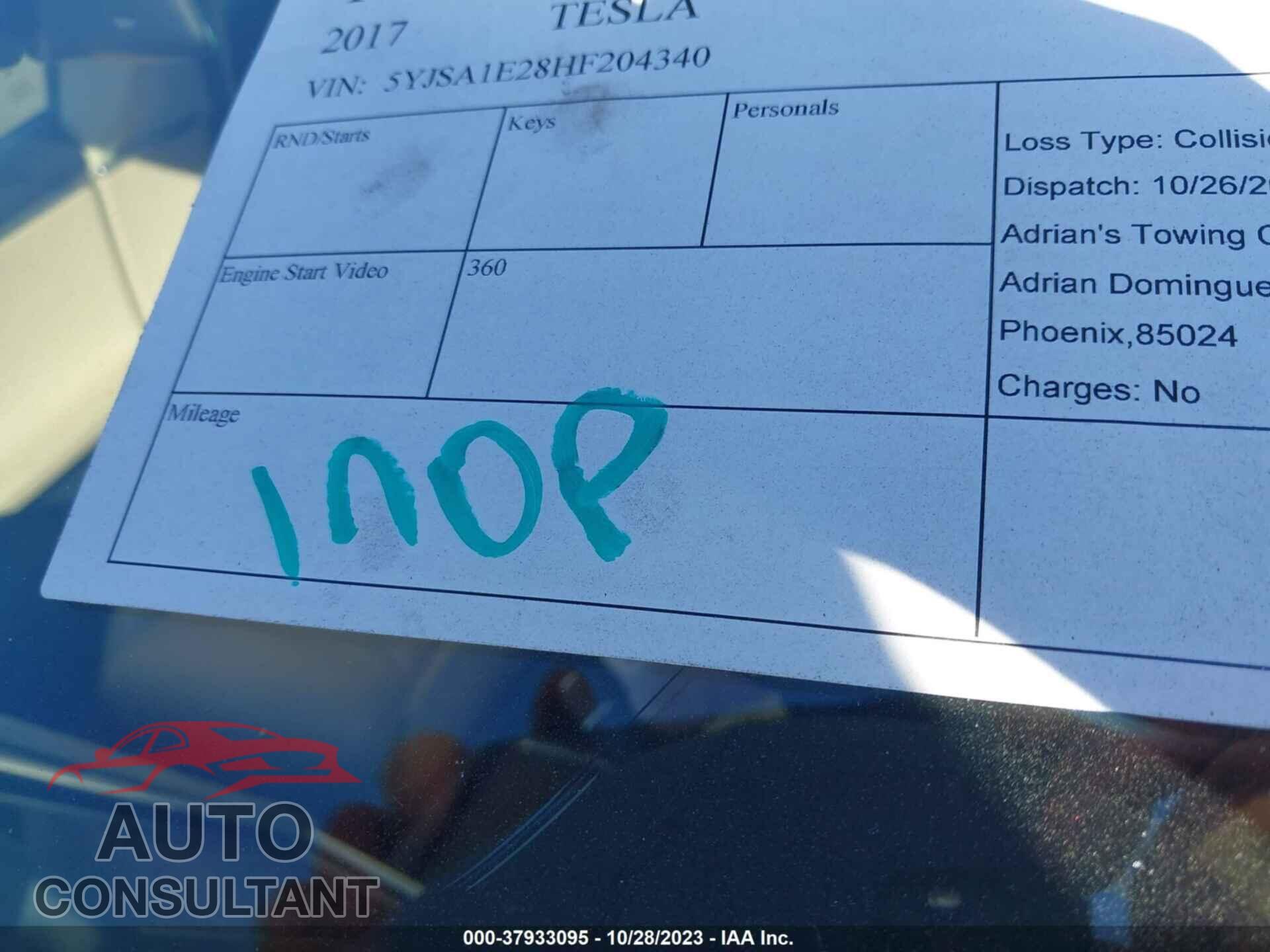 TESLA MODEL S 2017 - 5YJSA1E28HF204340