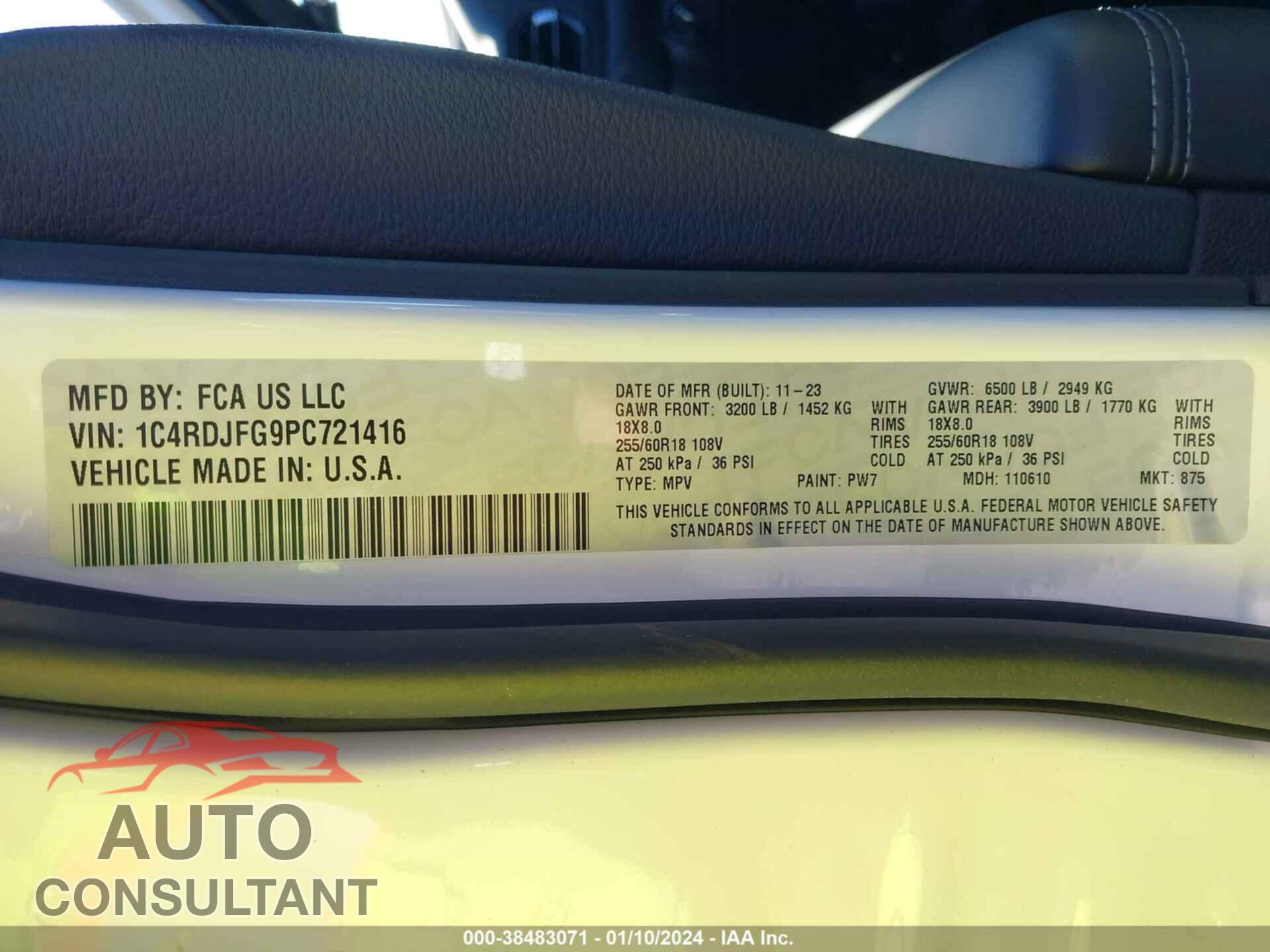 DODGE DURANGO 2023 - 1C4RDJFG9PC721416