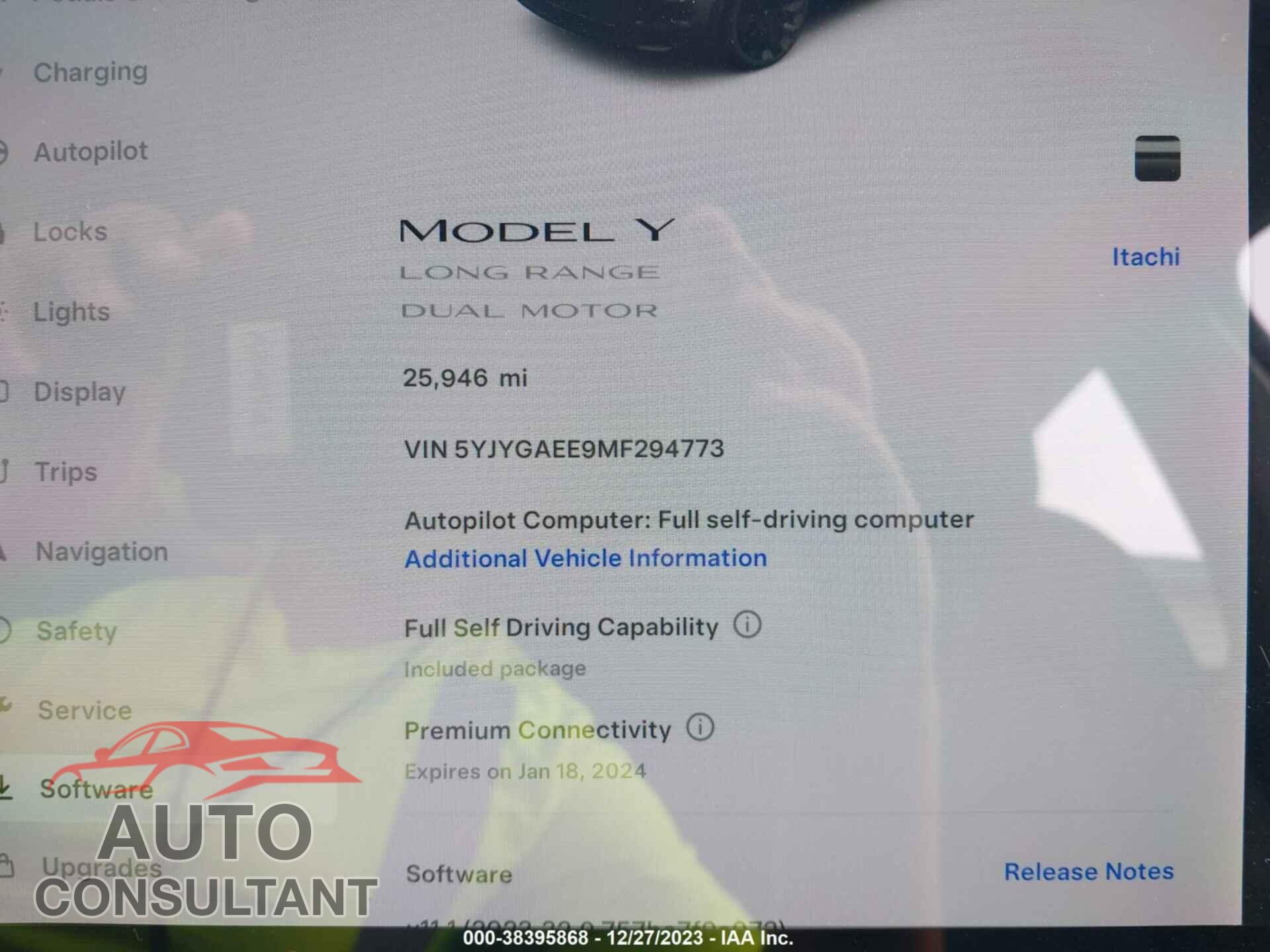 TESLA MODEL Y 2021 - 5YJYGAEE9MF294773