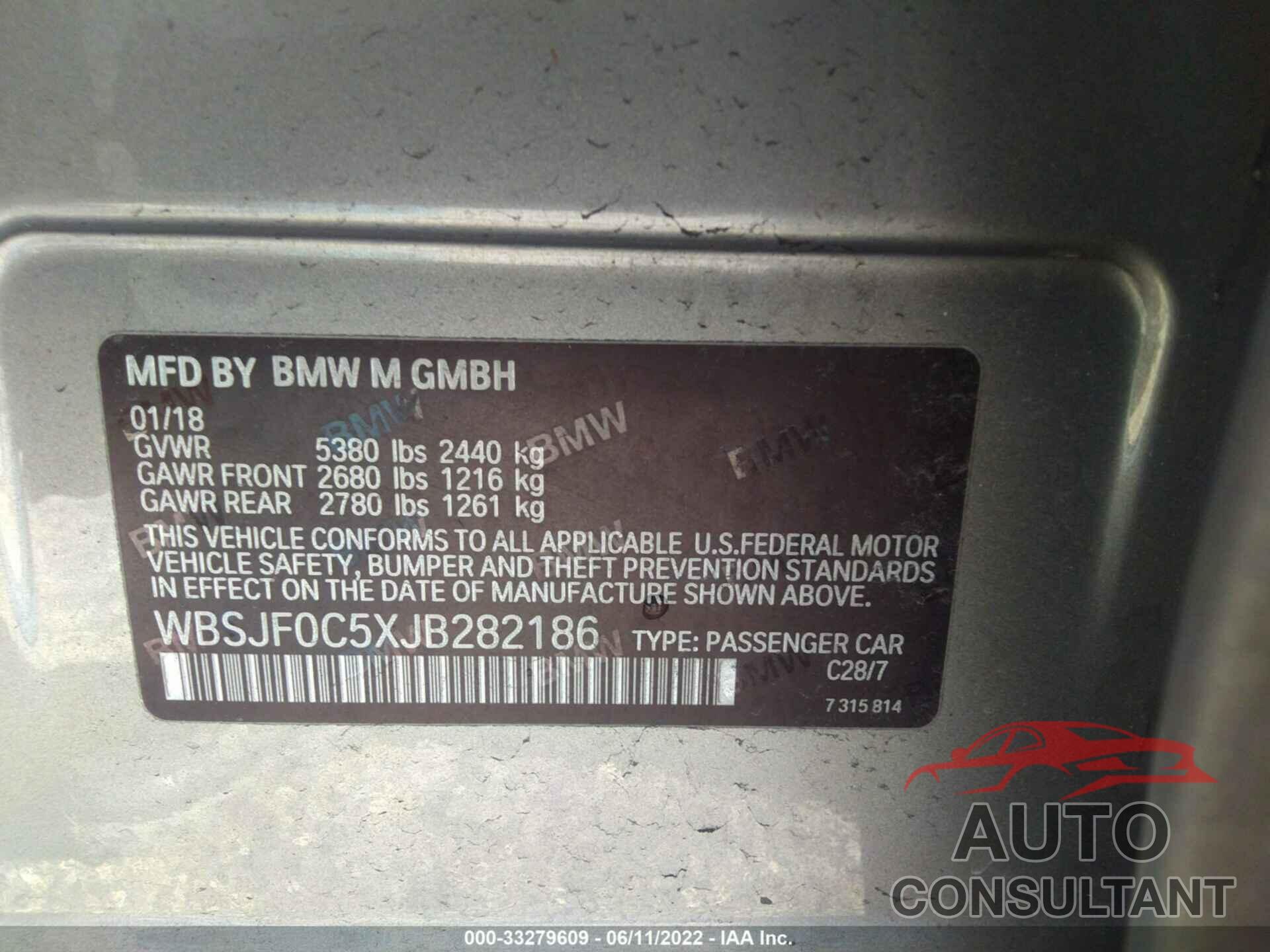 BMW M5 2018 - WBSJF0C5XJB282186