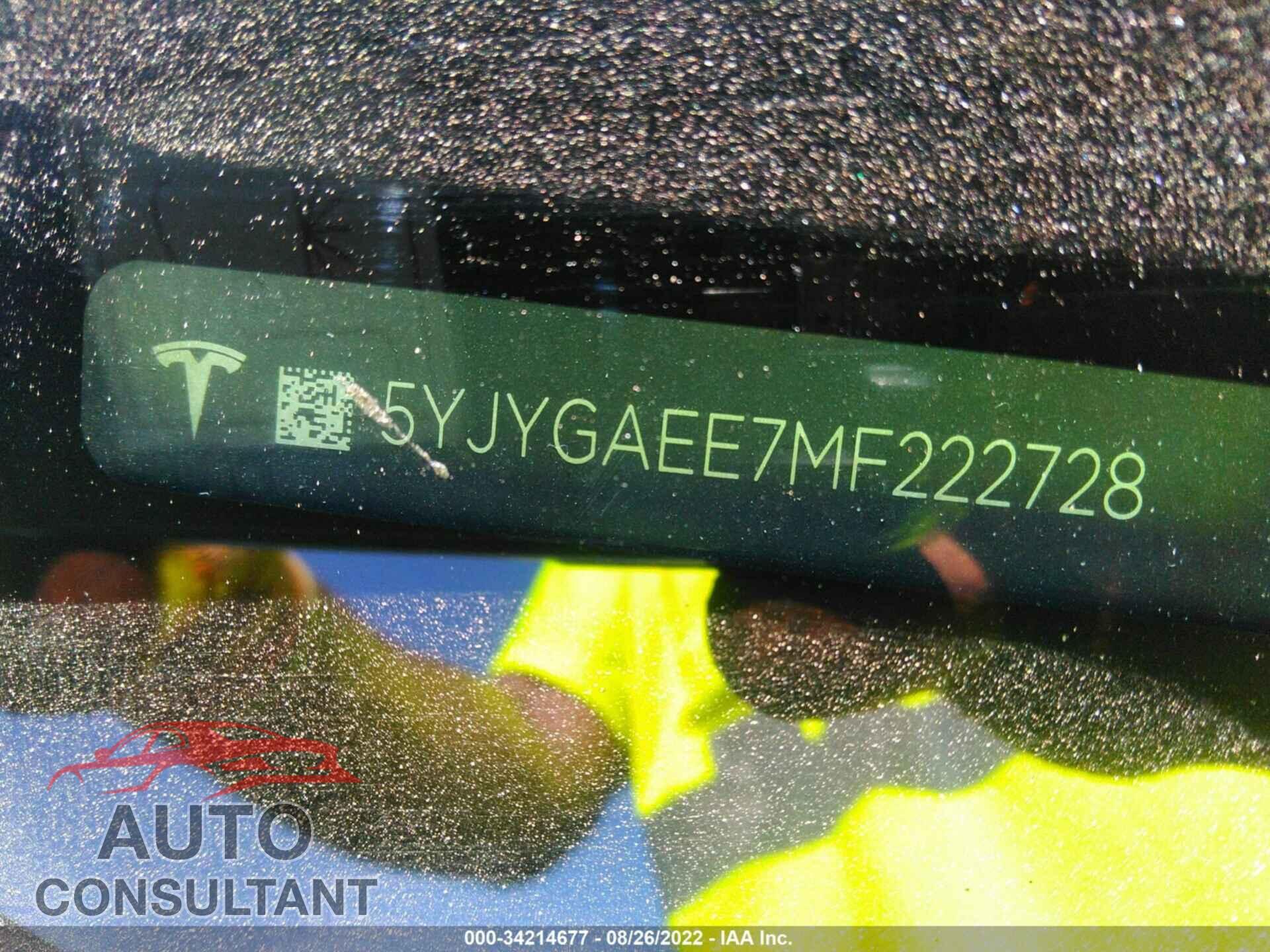 TESLA MODEL Y 2021 - 5YJYGAEE7MF222728