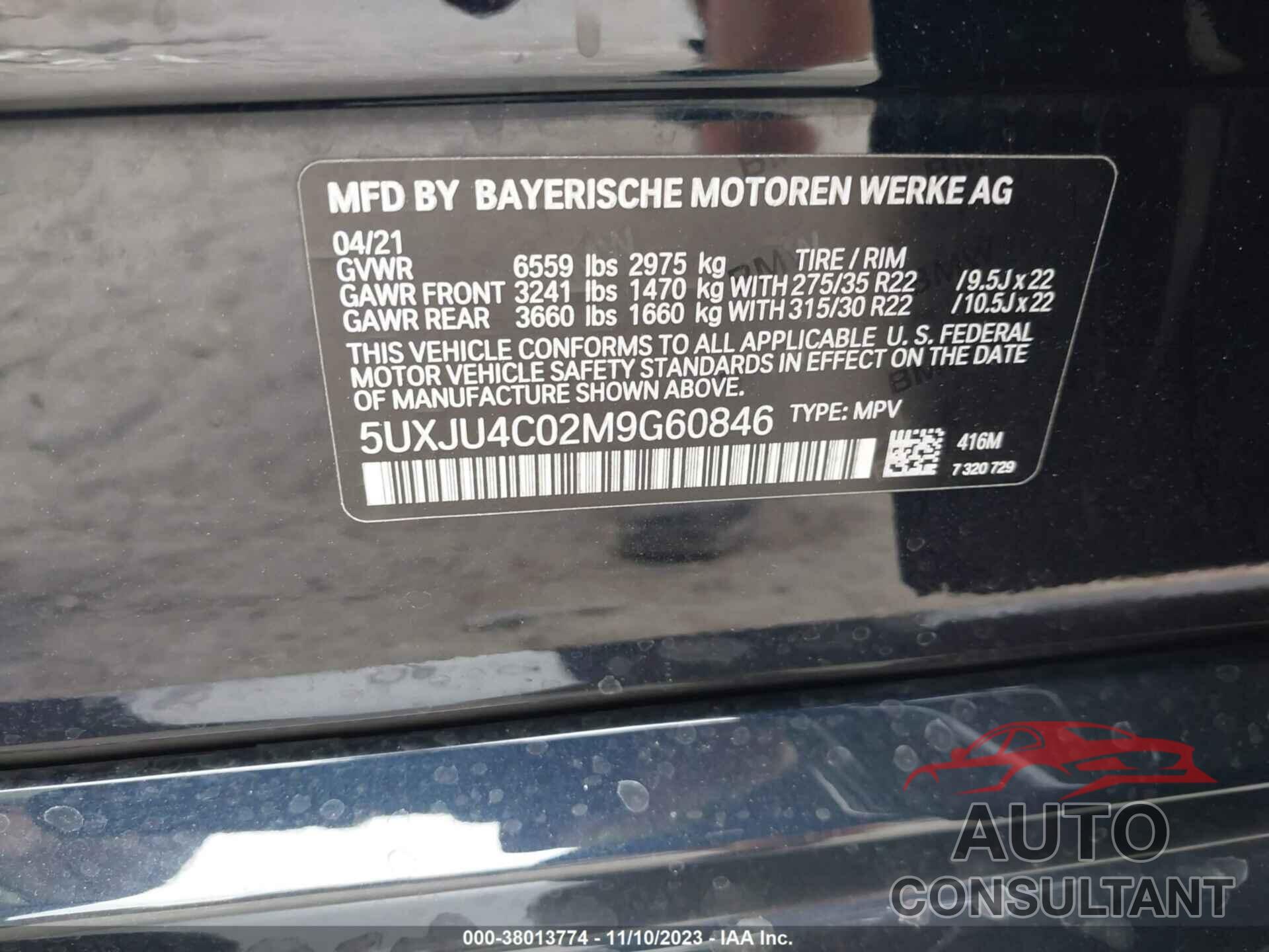 BMW X5 2021 - 5UXJU4C02M9G60846