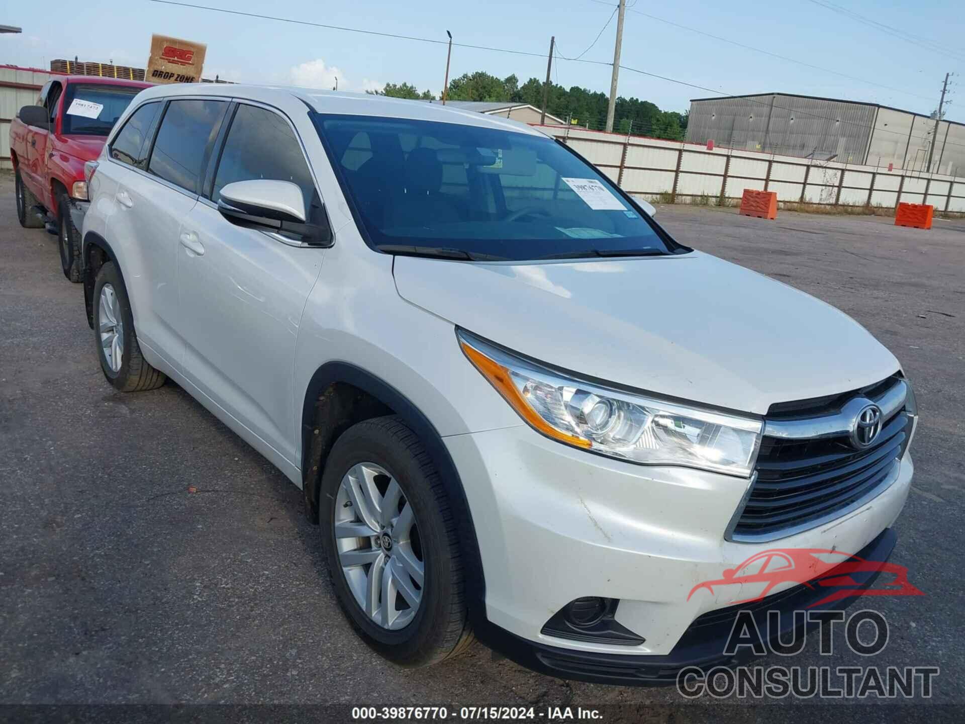 TOYOTA HIGHLANDER 2016 - 5TDZARFH2GS021252