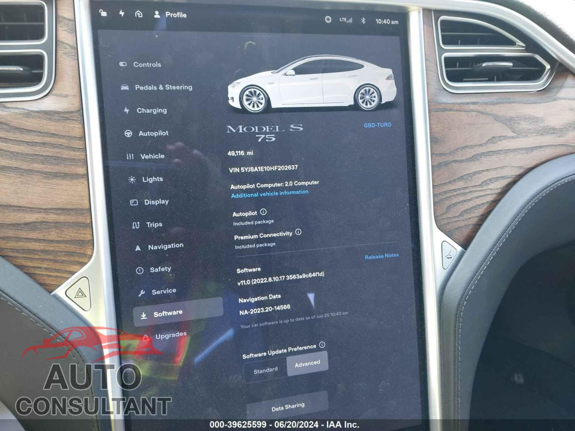 TESLA MODEL S 2017 - 5YJSA1E10HF202637