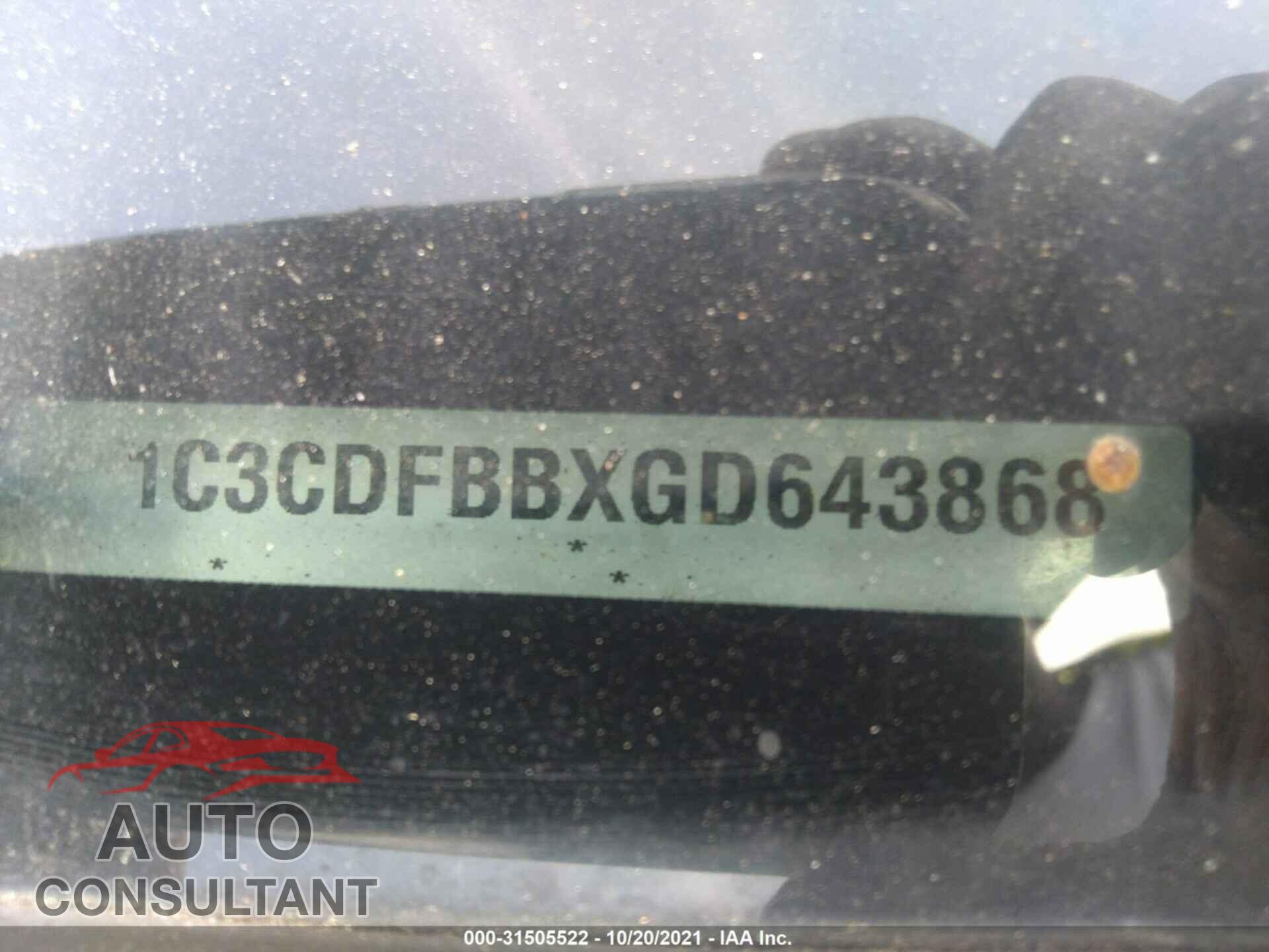 DODGE DART 2016 - 1C3CDFBBXGD643868