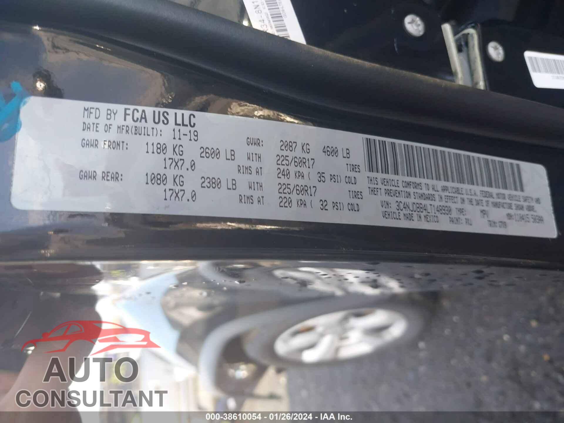 JEEP COMPASS 2020 - 3C4NJDBB4LT148930