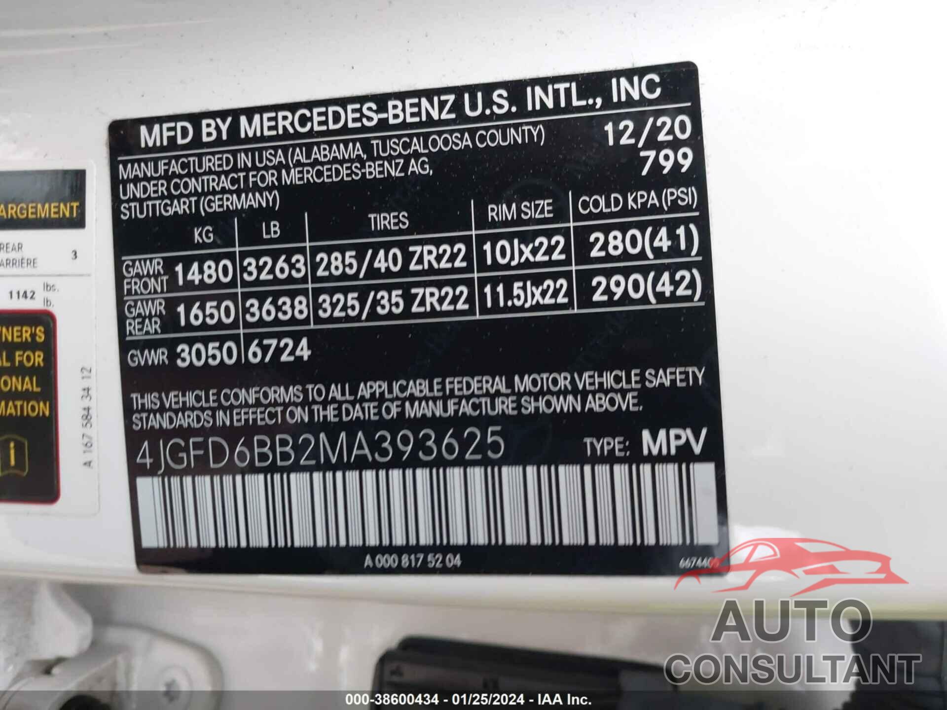 MERCEDES-BENZ AMG GLE 53 COUPE 2021 - 4JGFD6BB2MA393625