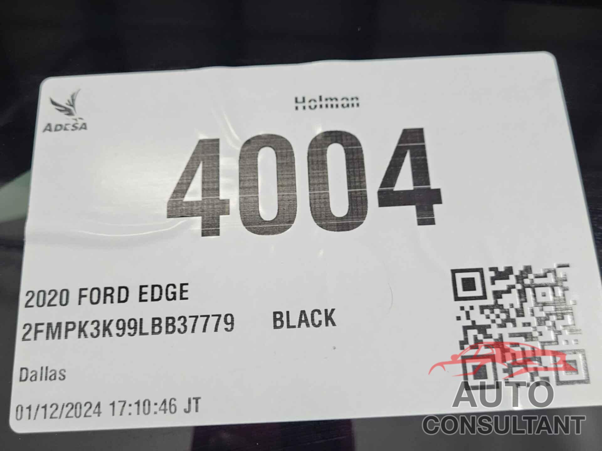 FORD EDGE 2020 - 2FMPK3K99LBB37779