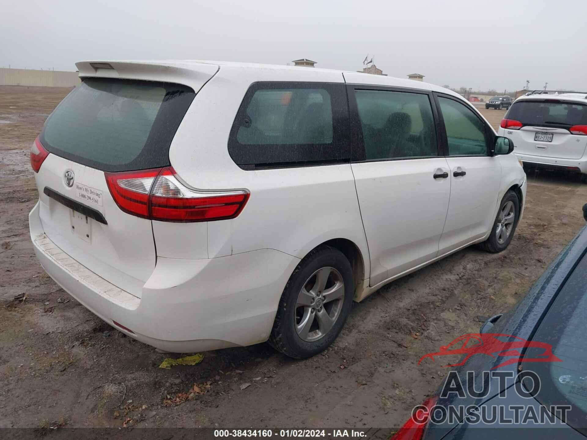 TOYOTA SIENNA 2017 - 5TDZZ3DC0HS843918