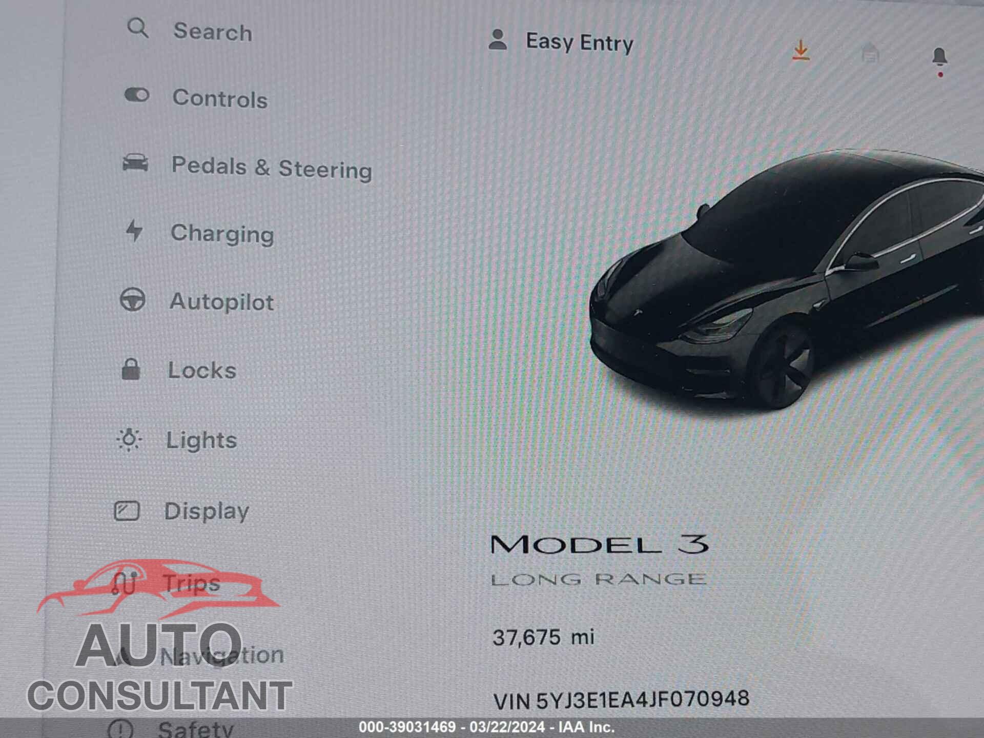 TESLA MODEL 3 2018 - 5YJ3E1EA4JF070948
