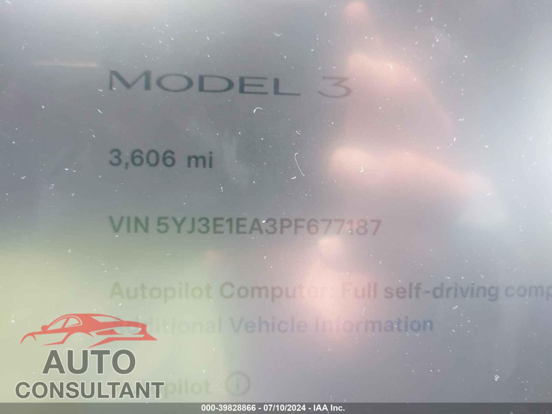 TESLA MODEL 3 2023 - 5YJ3E1EA3PF677187